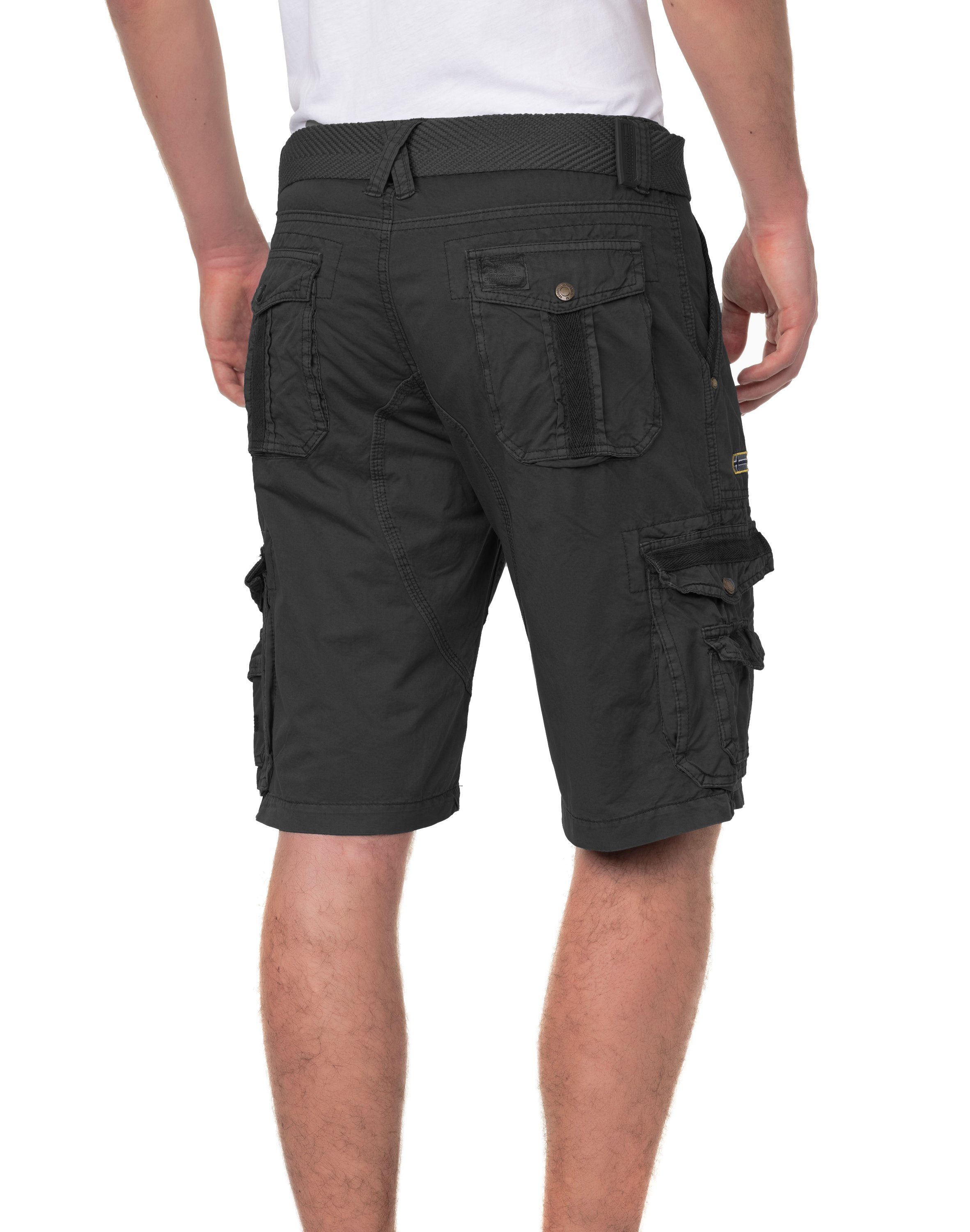 Geographical Norway Cargoshorts Parachute Herren Shorts Schwarz Bermuda Cargo Kurze Hose