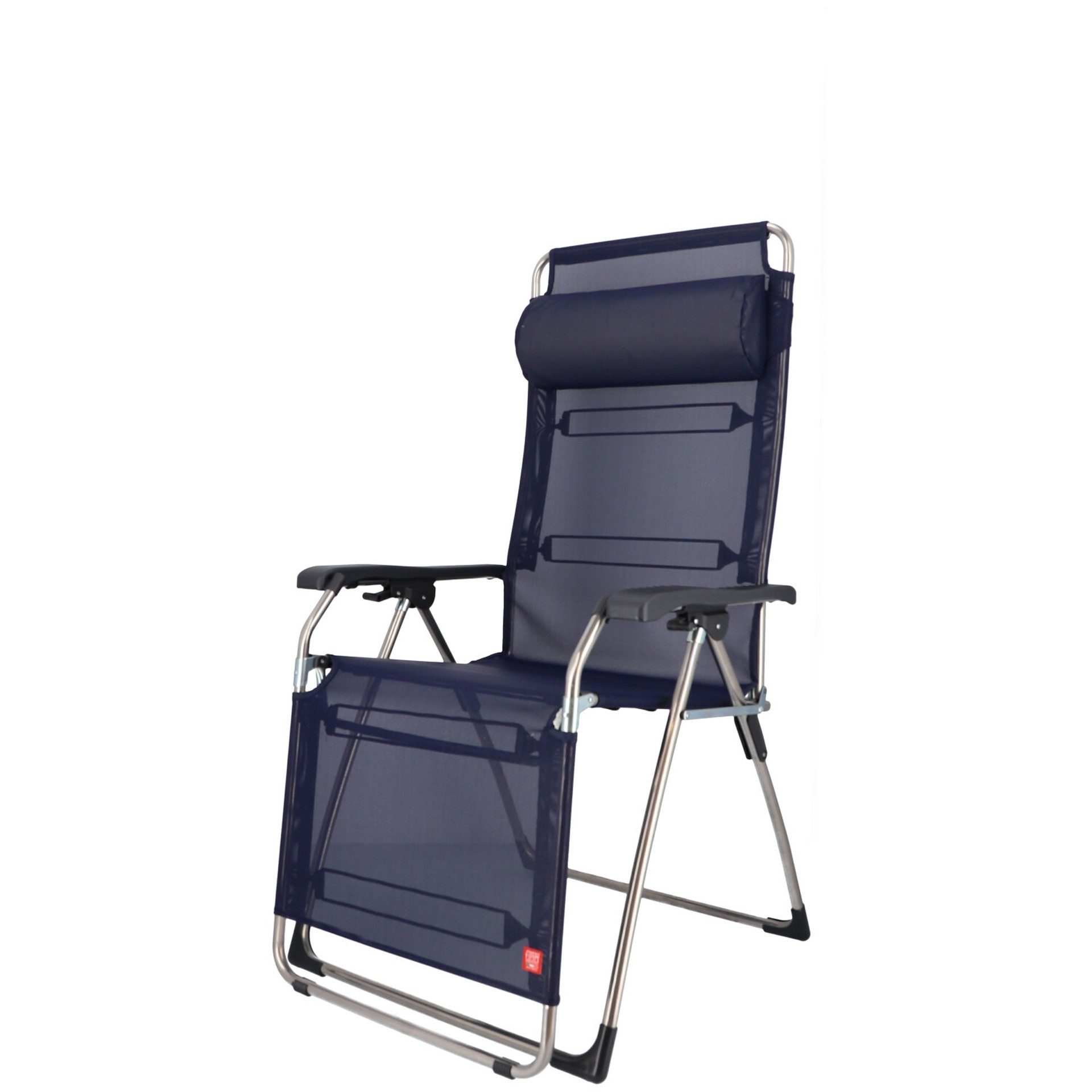 Fiam Gartenliege Amida XXL aus Aluminium, Dunkelblau, stufenlos verstellbar, mit Nackenrolle