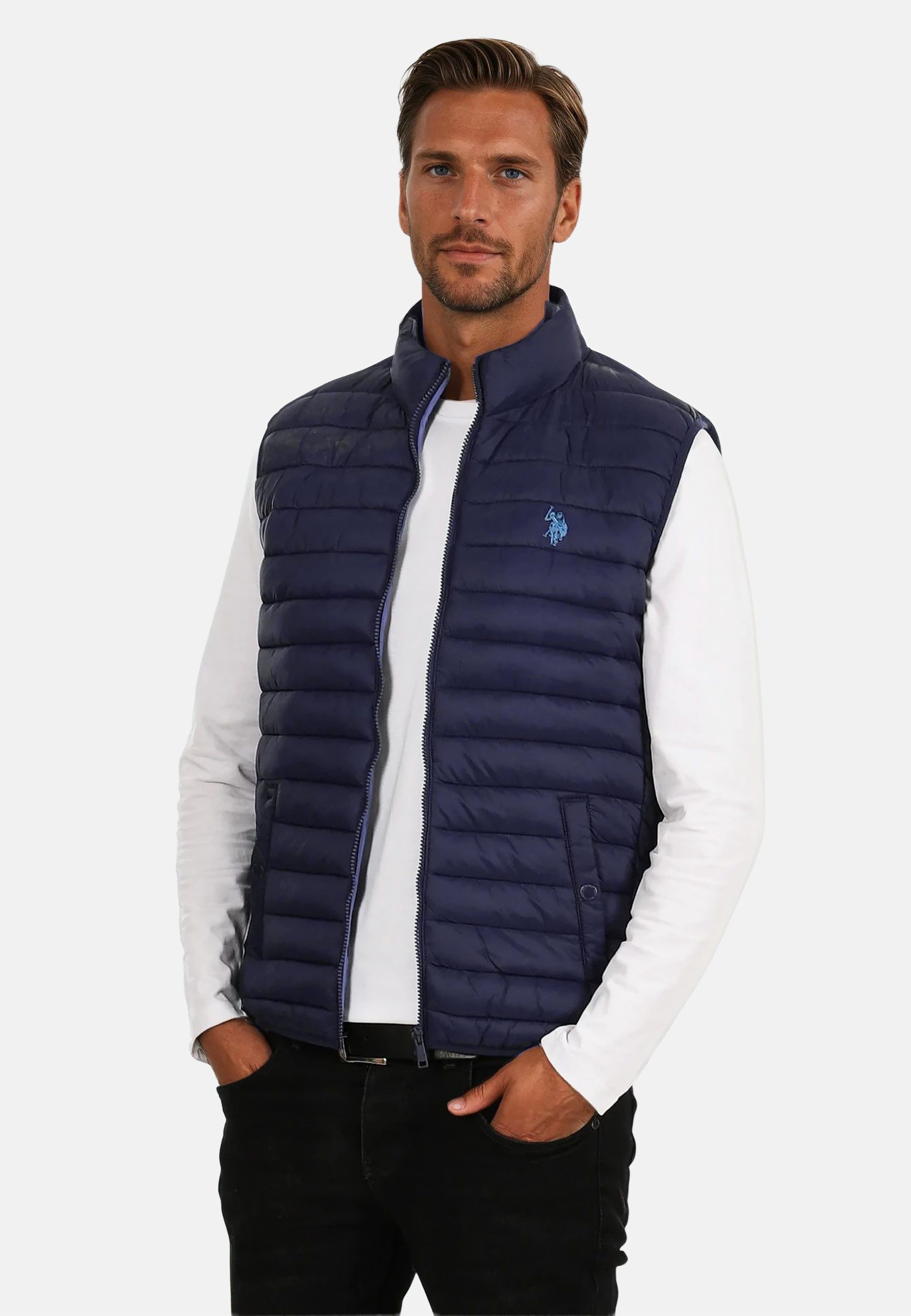 U.S. Polo Assn. Steppweste USMattheew – Herren Weste mit klassischer Steppung Leichte, angenehm wärmende Steppweste mit dezentem Logo-Detail