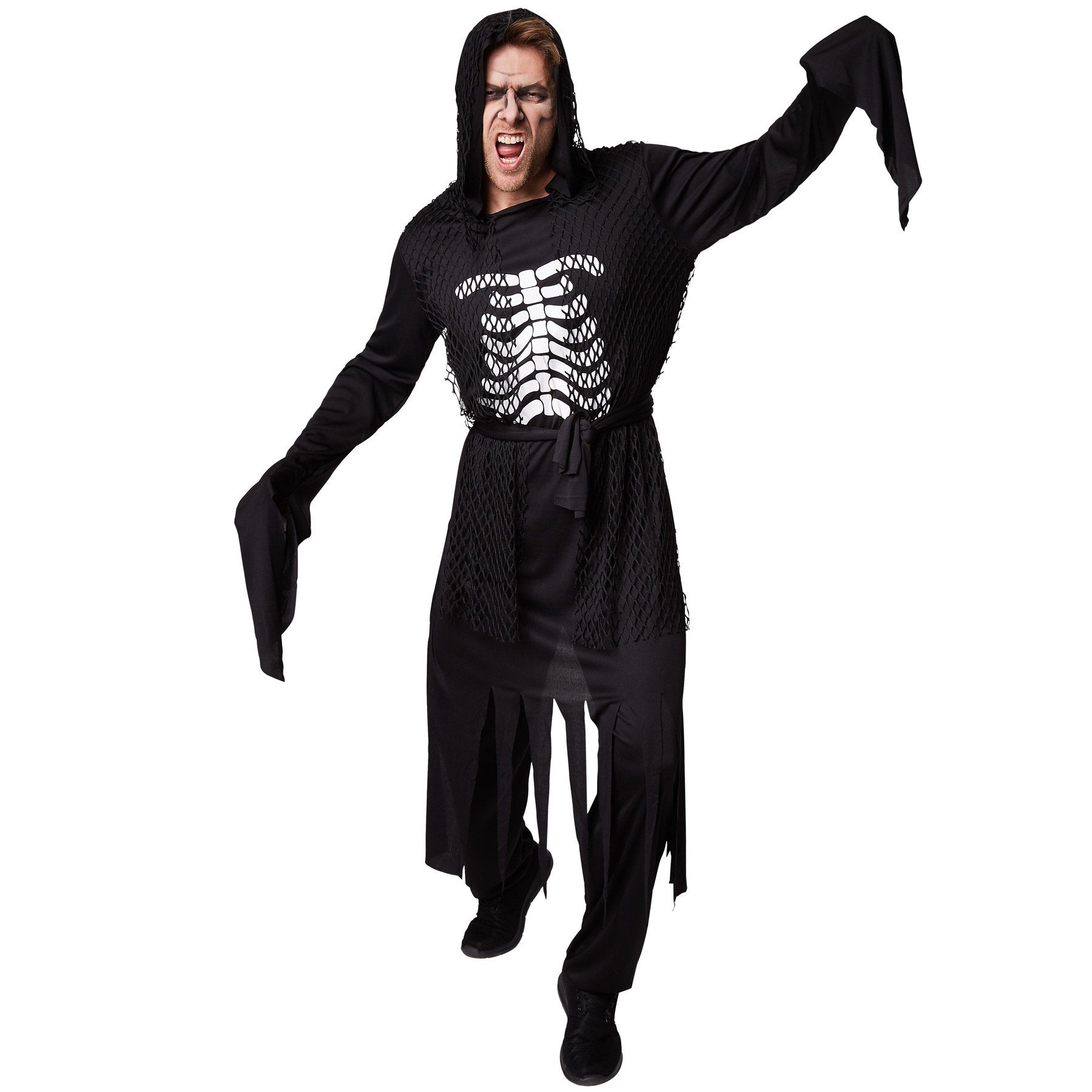 dressforfun Kostüm Herrenkostüm Dämon Ghul, Oberteil mit Kettennetzoptik
