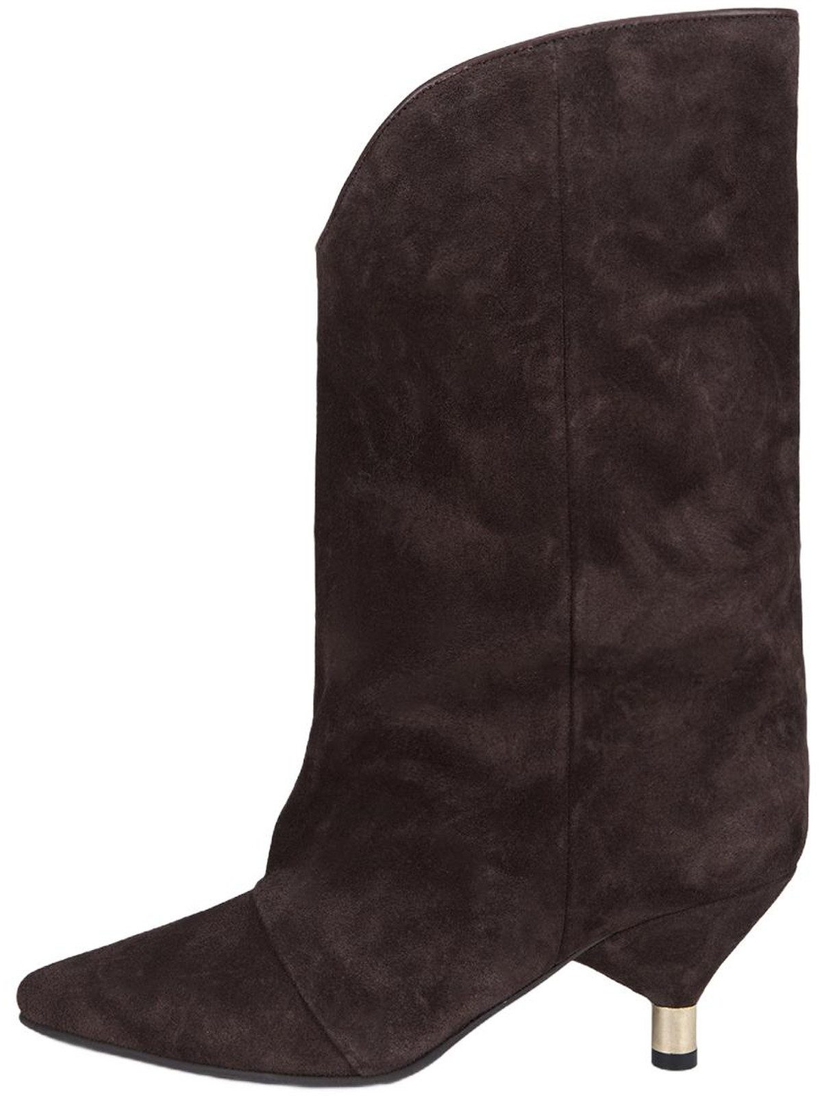 Desa DESA Damen-Stiefeletten aus braunem Wildleder mit runder Zehenpartie z Stiefel