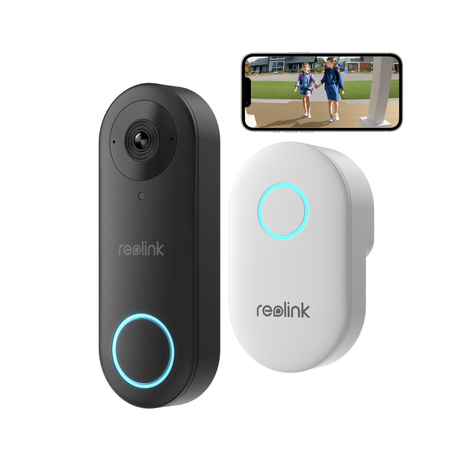 (Außenbereich, WLAN Version Kamera Video Reolink Doorbell 2,4/5 Home GHz Smart Arbeitet Reolink 5MP mit Türklingel WiFi, NVRs) Personenerkennung,