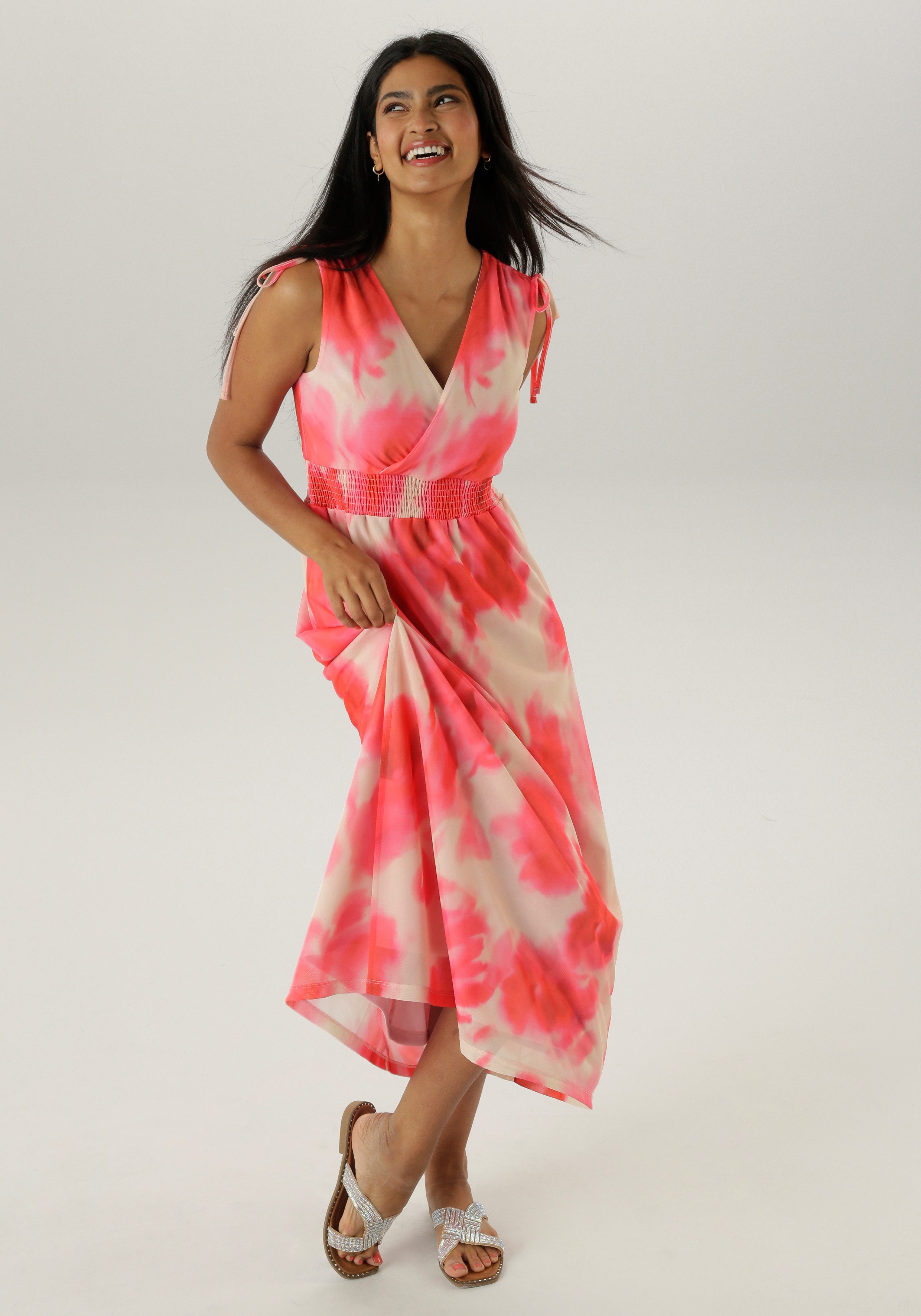 Aniston SELECTED Meshkleid, mit Trägern zum Raffen günstig online kaufen