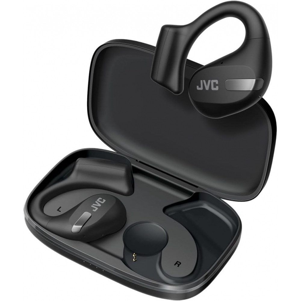 JVC JVC HA-NP50T Schwarz UE - Kabellose Nearphones. Kopfhörer (Open-Ear Design für Umgebungsgeräusche, Kabellos, Bluetooth, True Wireless, Wasserfest nach IPX4 Standard)