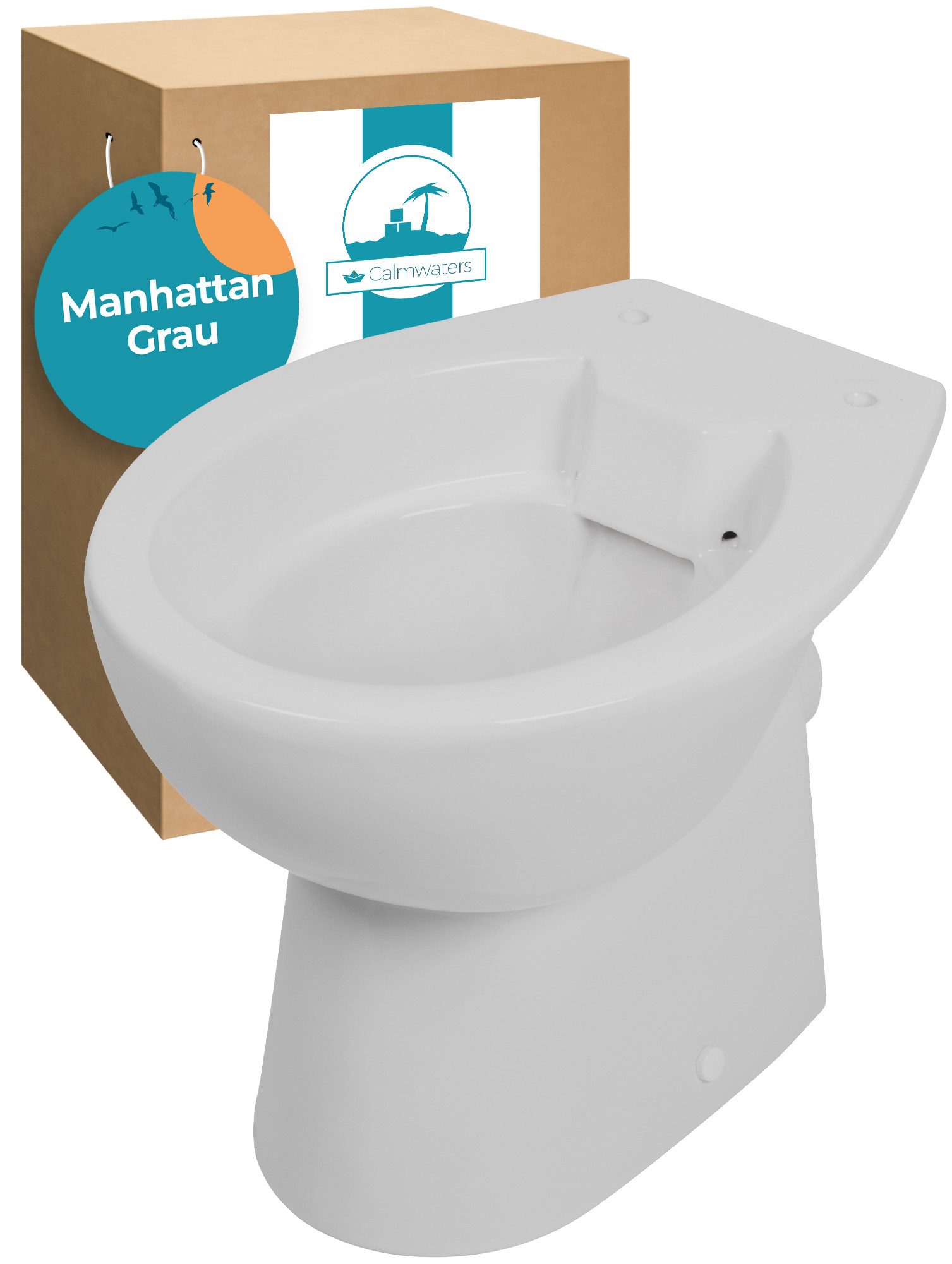 Calmwaters Tiefspül-WC Stand-WC spülrandlos, bodenstehend, Abgang günstig online kaufen