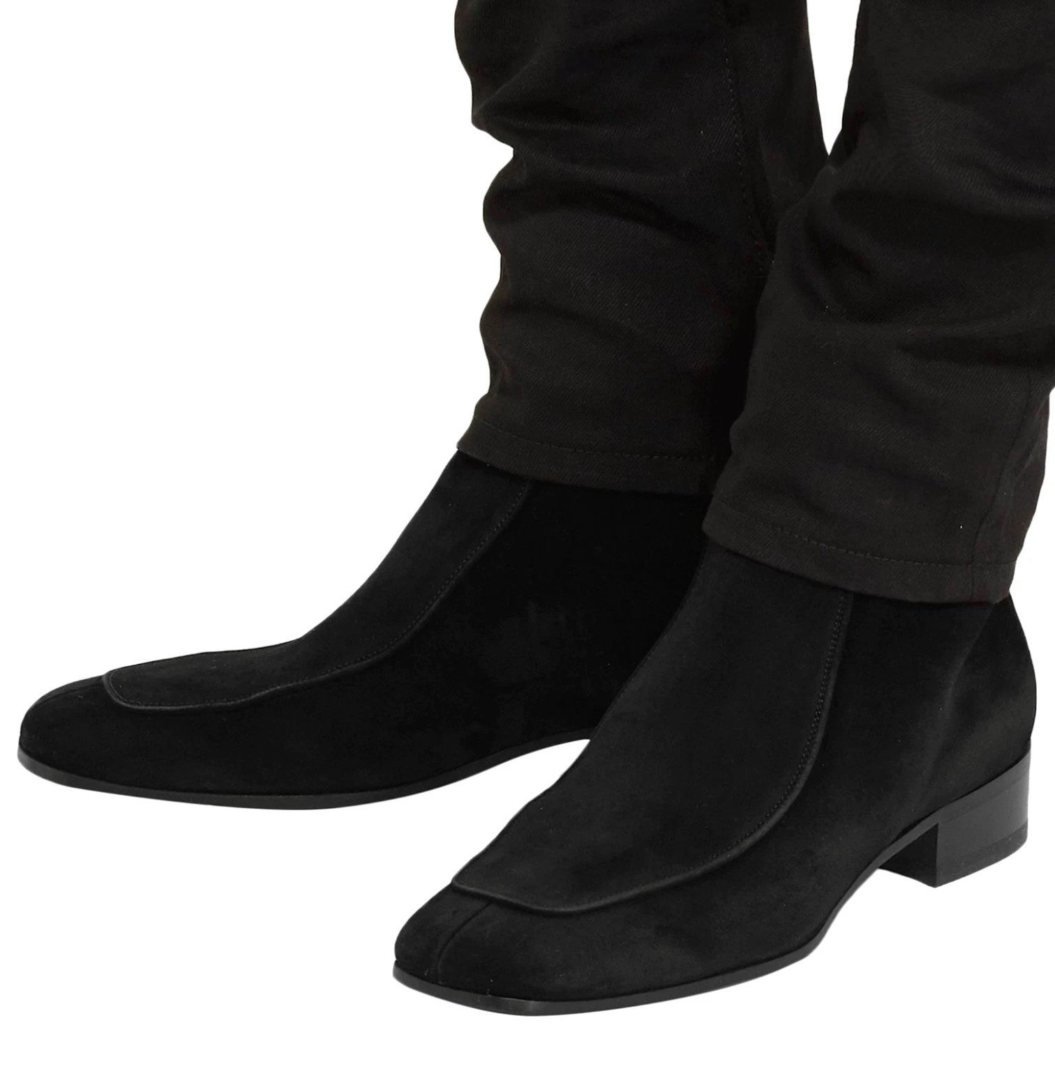 YVES SAINT LAURENT MILES 30 Suede Boots Cuban Heel Stiefeletten Ankleboots selbstbewusste Silhouette mit subtiler Rock-Attitüde