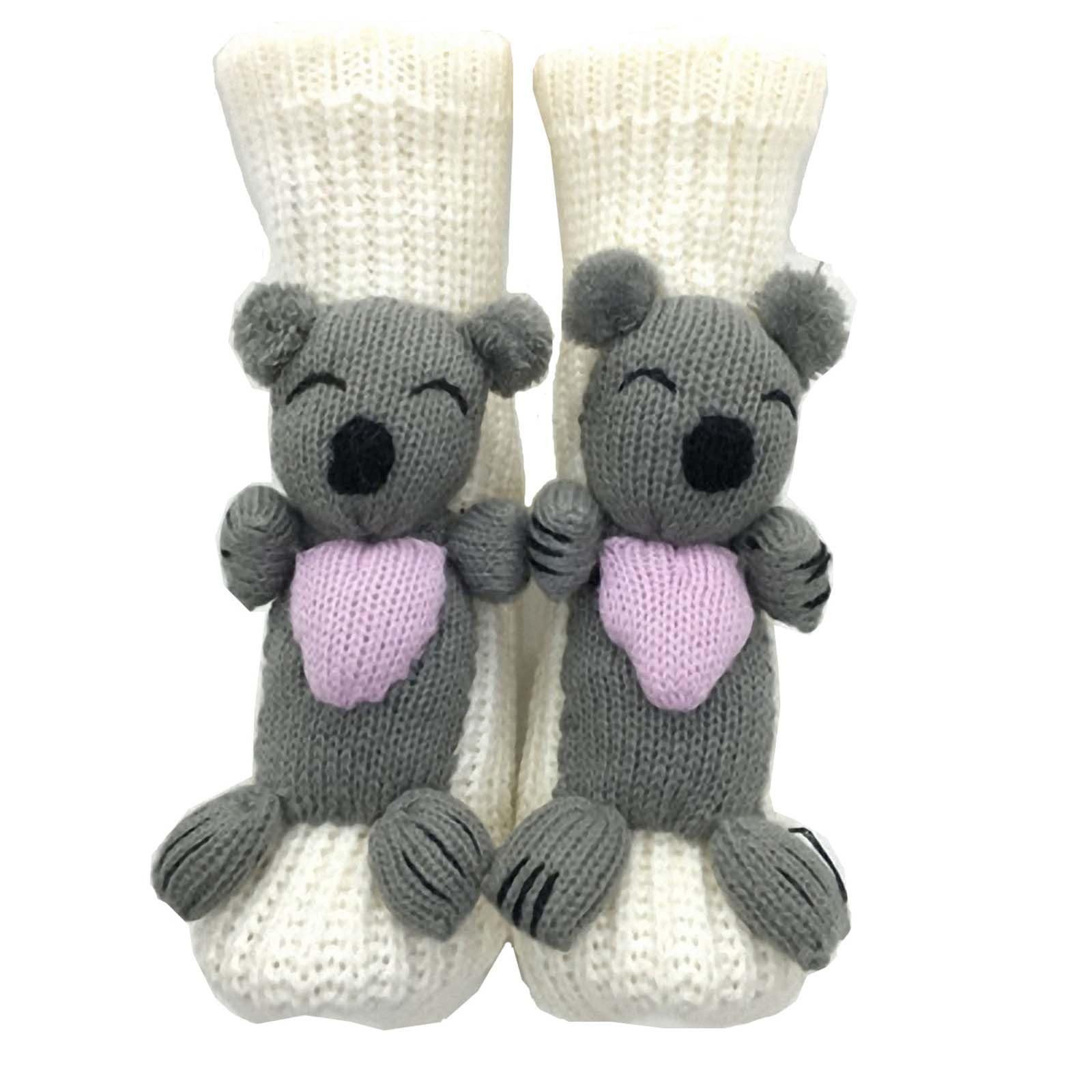 Bundviel Basicsocken 3D niedliche Tiere Socken gestrickte Tiere Boden Socken Unisex