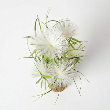 Kunstpflanze Kunstgras mit Blüten im rustikalen Jute-Topf 74 cm groß, Homescapes, Höhe 74 cm