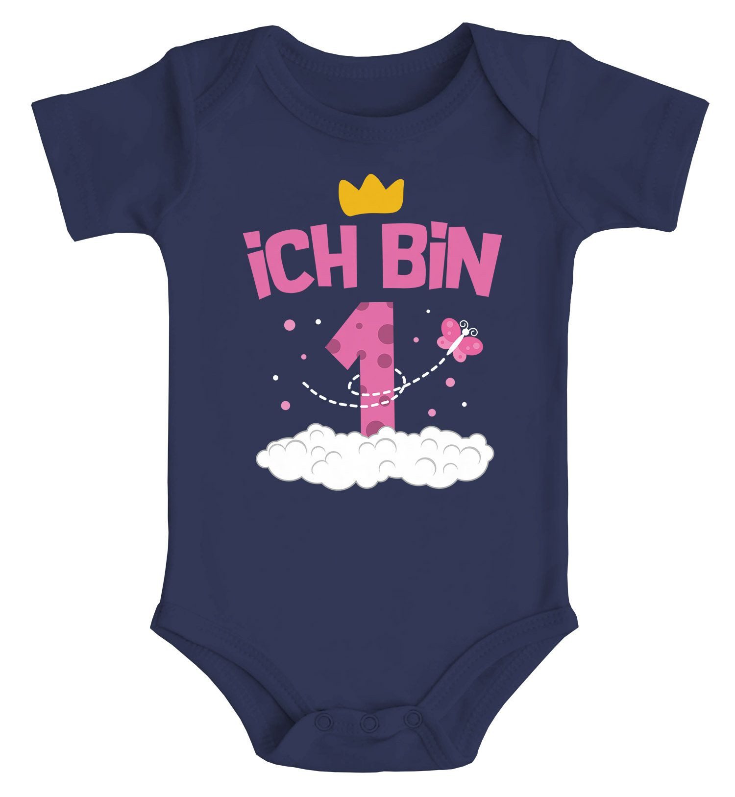 Body Babybody erster Geburtstag Ich bin 1 Zahl kurzarm Body für Mädchen