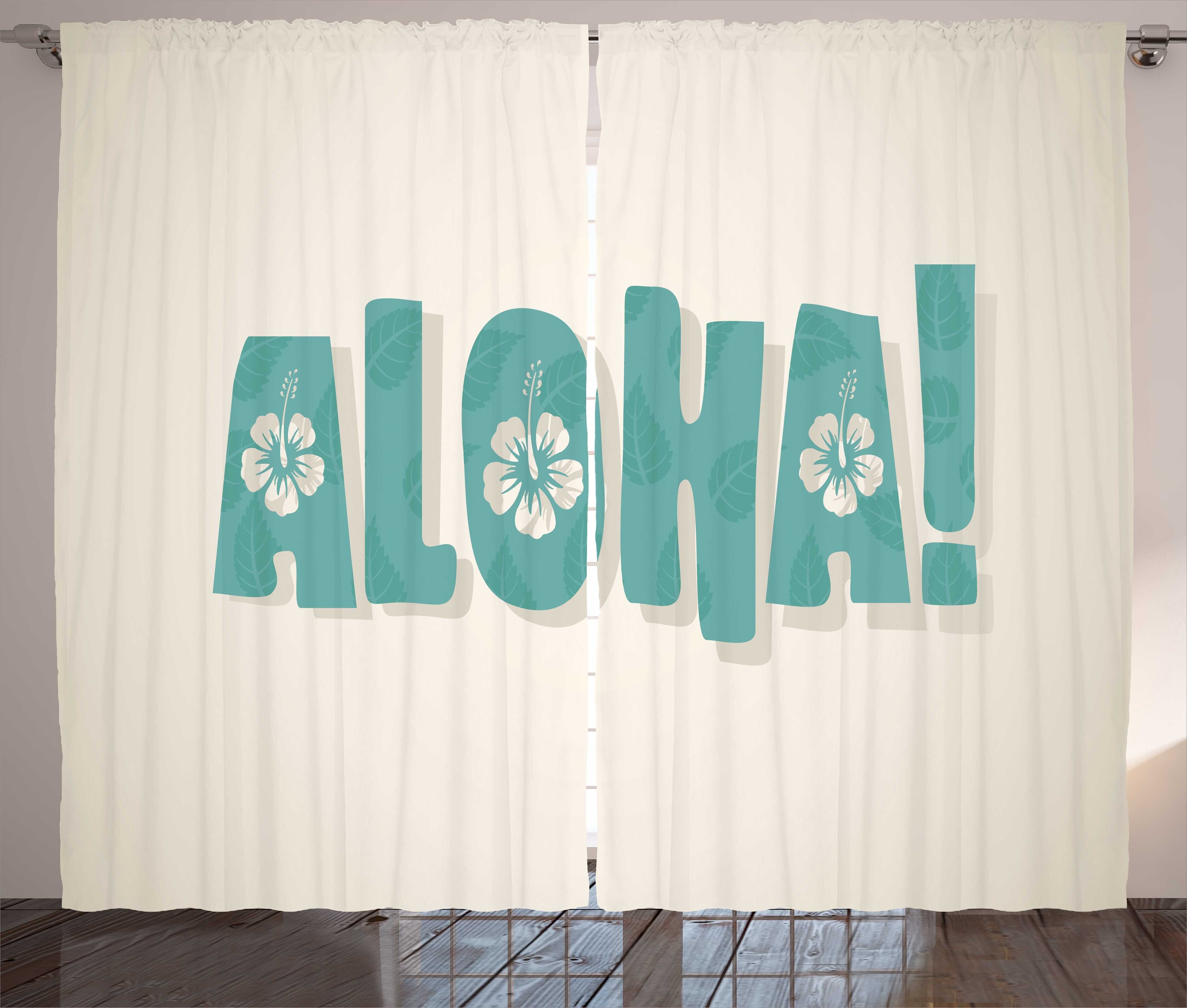 Bubbly Vorhang Haken, Kalligraphie Gardine mit Abakuhaus, Aloha Schlaufen Blumen Kräuselband Schlafzimmer und