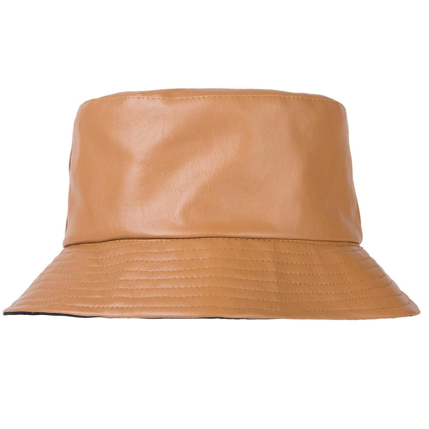LuxusKollektion Regenhut Fischerhut unisex PU Leder Regenhut wasserdicht Einheitsgröße Orange