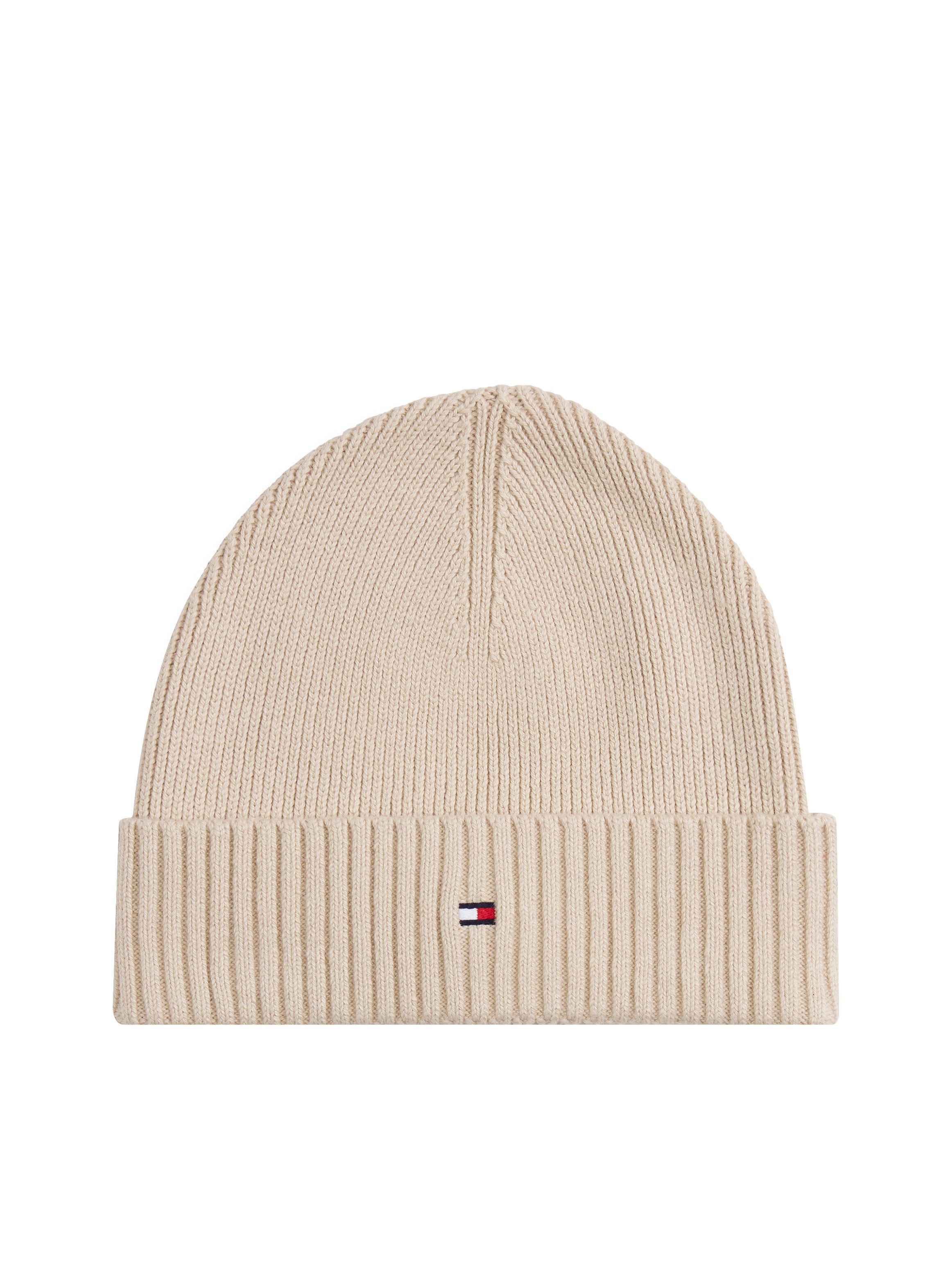 Tommy Hilfiger Strickmütze TH FLAG PIMA COTTON BEANIE Beanie mit Logosticke günstig online kaufen
