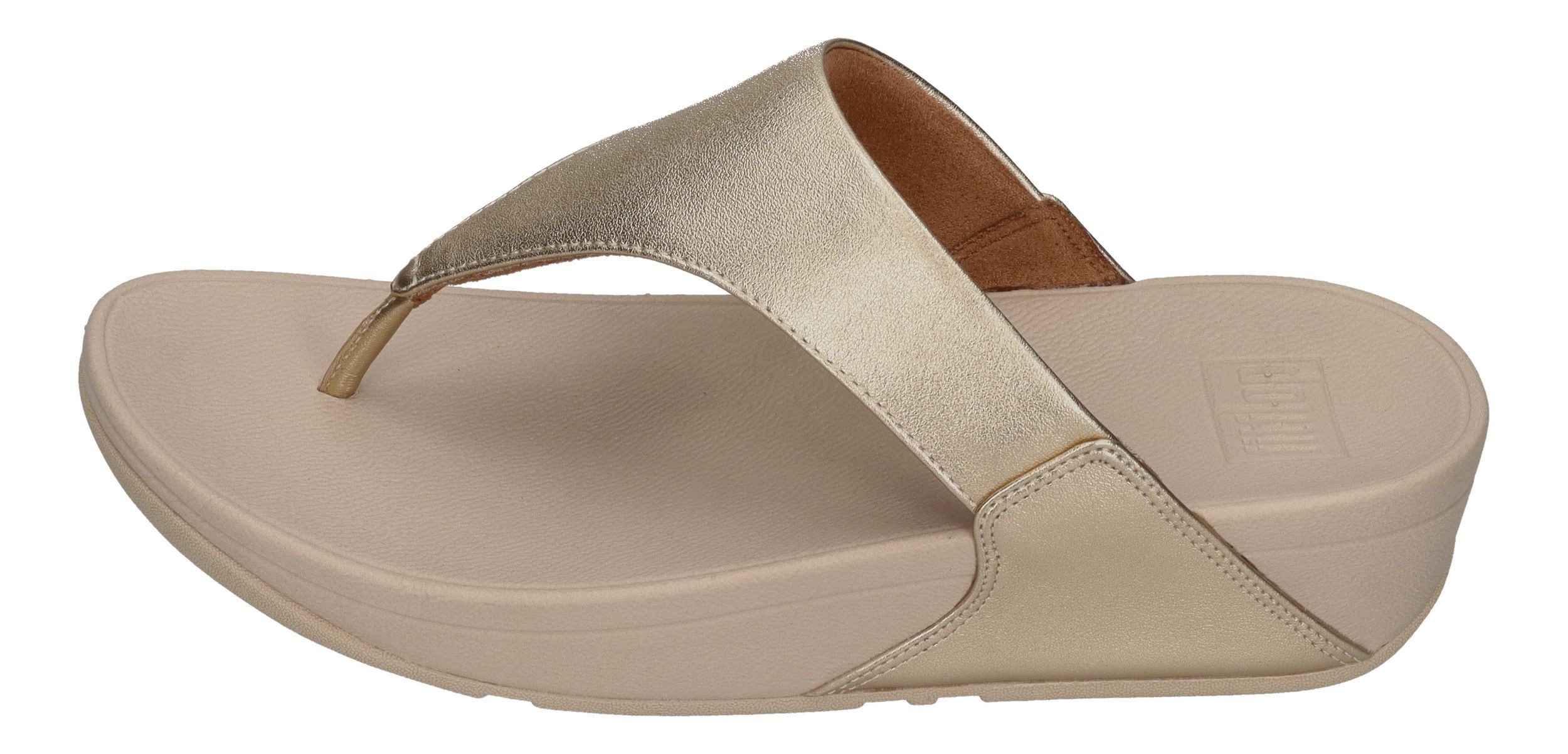 Fitflop LULU LEATHER TOE POST Zehentrenner Platino günstig online kaufen