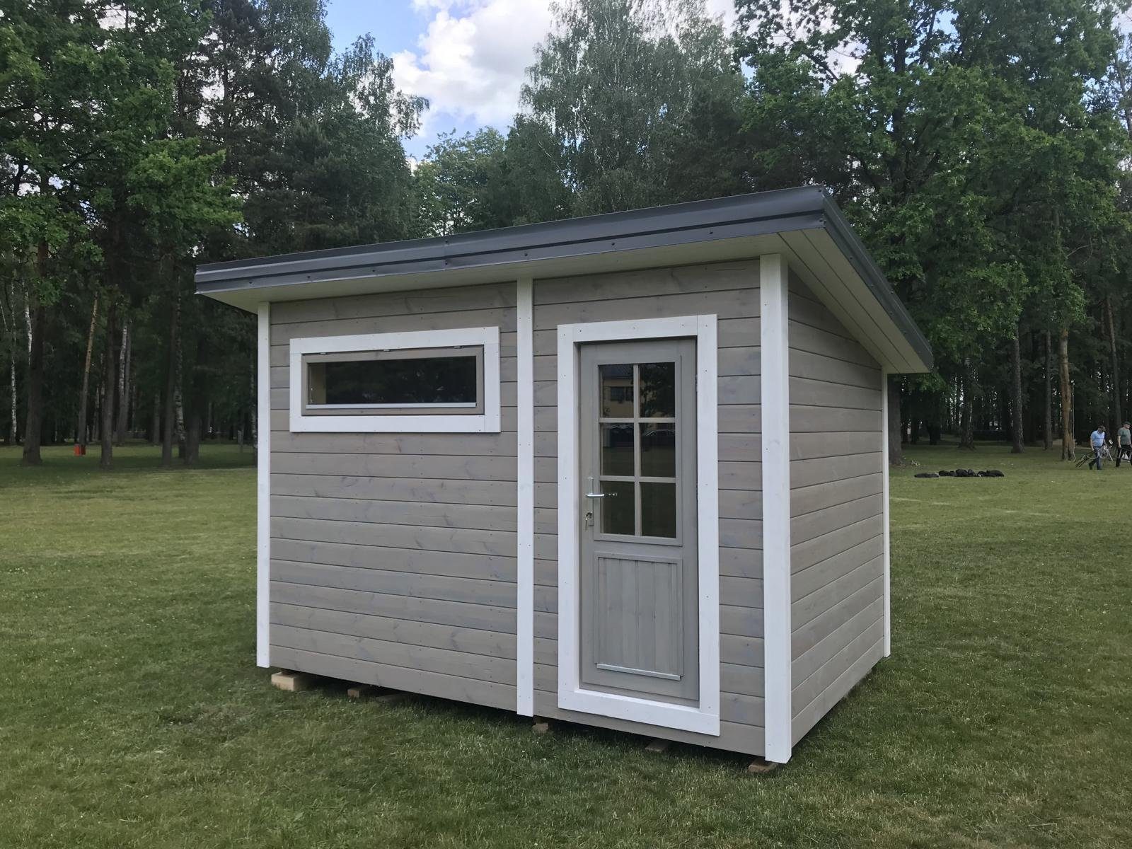 JVmoebel Saunahaus Holzsauna Fasssauna für entspannende Stunden im Freien, BxTxH: 340 x 230 x 258 cm, (1-St., Trockensauna) Made in Europa
