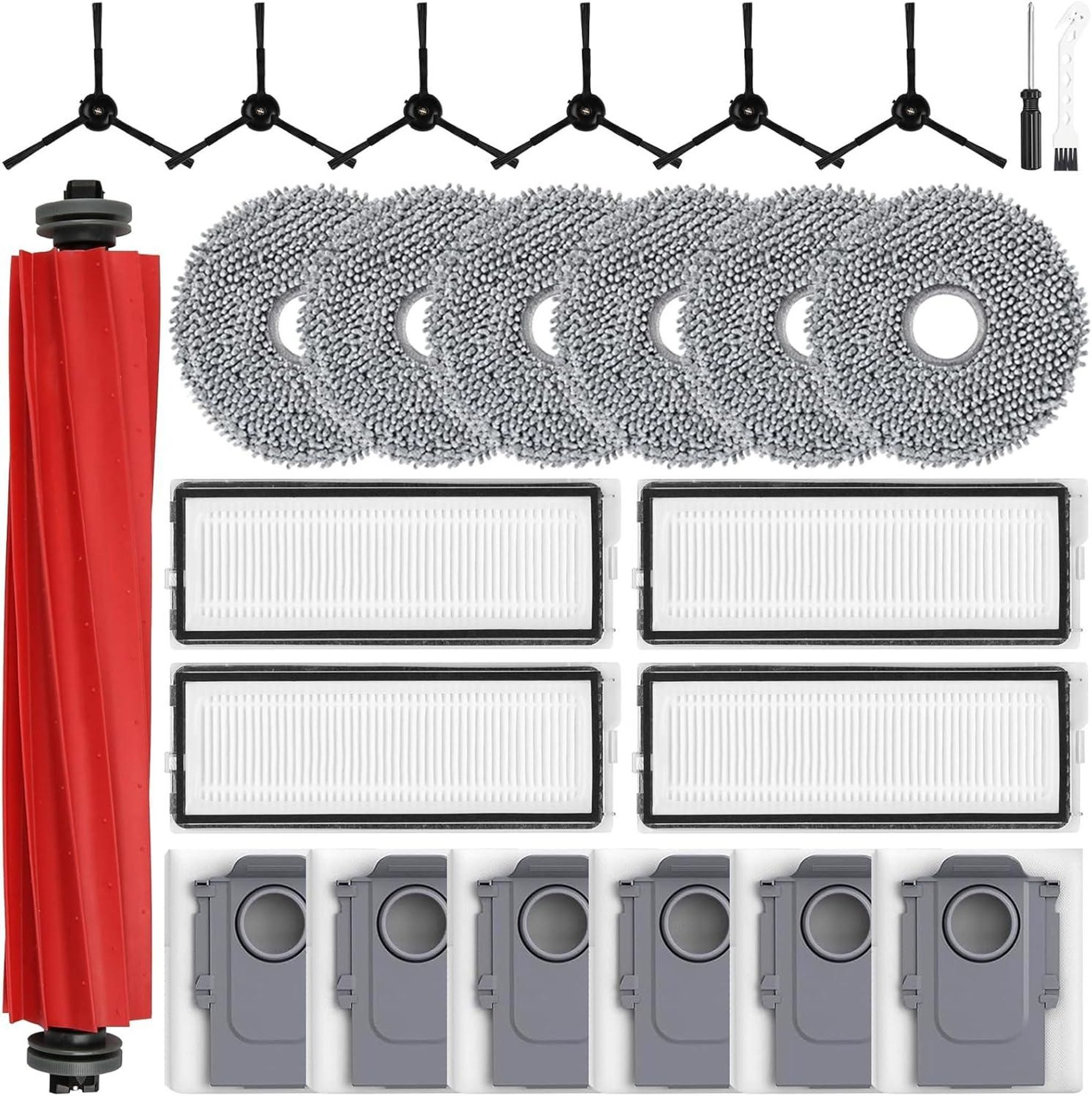 FELIXLEO Staubsaugerdüsen-Set Zubehör für Roborock Qrevo S/Pro/Plus, Hauptbürste & Staubbeutel Set, (1-tlg)