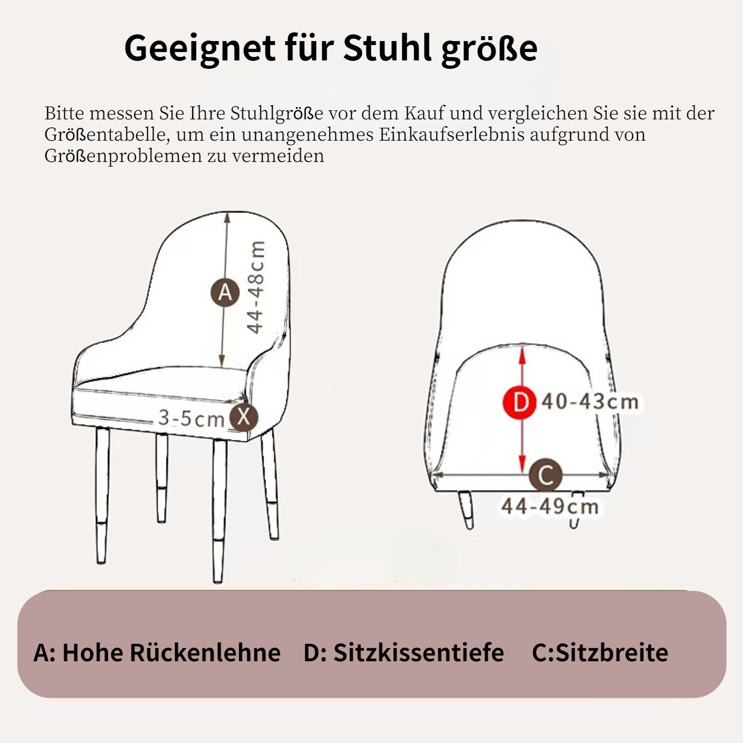 HOMEIDEAS, Kaffee-A Gebogener Rückenlehne Stuhlhusse, Stretch-Stuhlbezug Armlehne