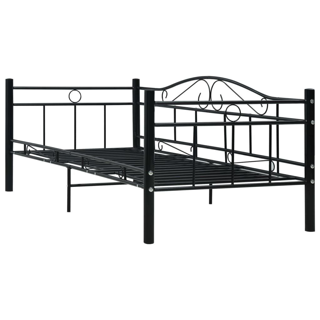 vidaXL Bett Tagesbett-Rahmen Schwarz Metall 90×200 günstig online kaufen