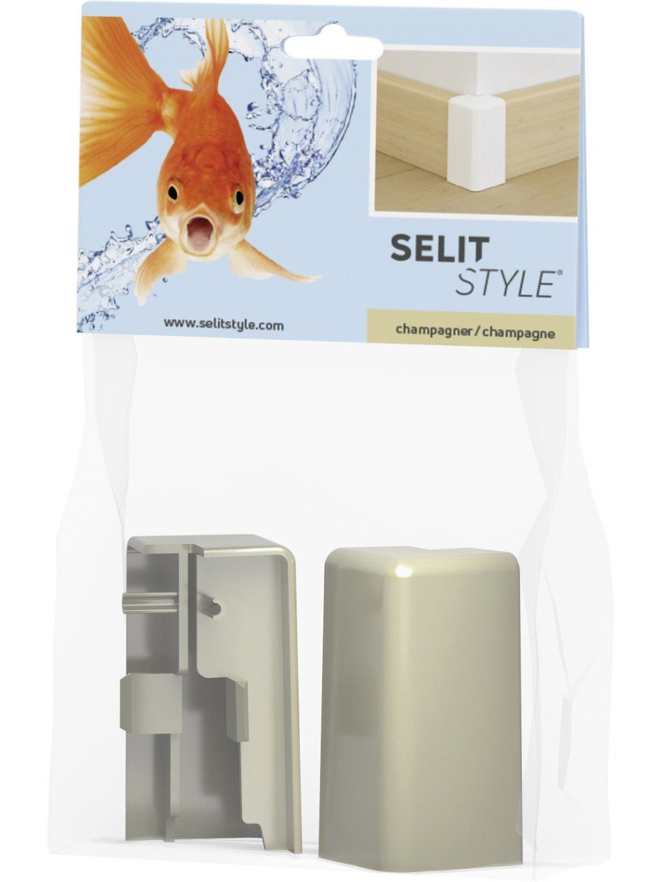 Selit Sockelleiste SELITSTYLE Außenecke champagner Höhe 50 mm