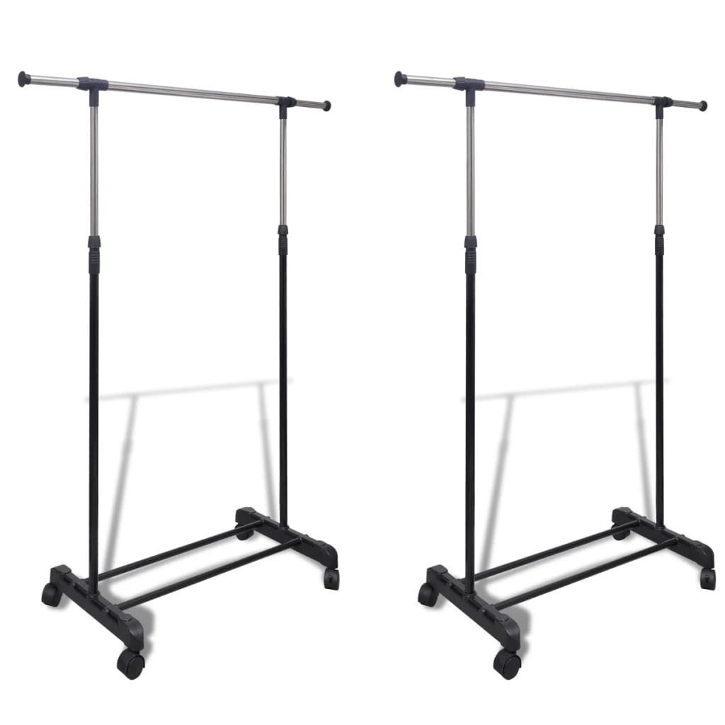 vidaXL Kleiderständer Verstellbare Kleiderständer 2 Stk. 1 Kleiderstange, (2 St)