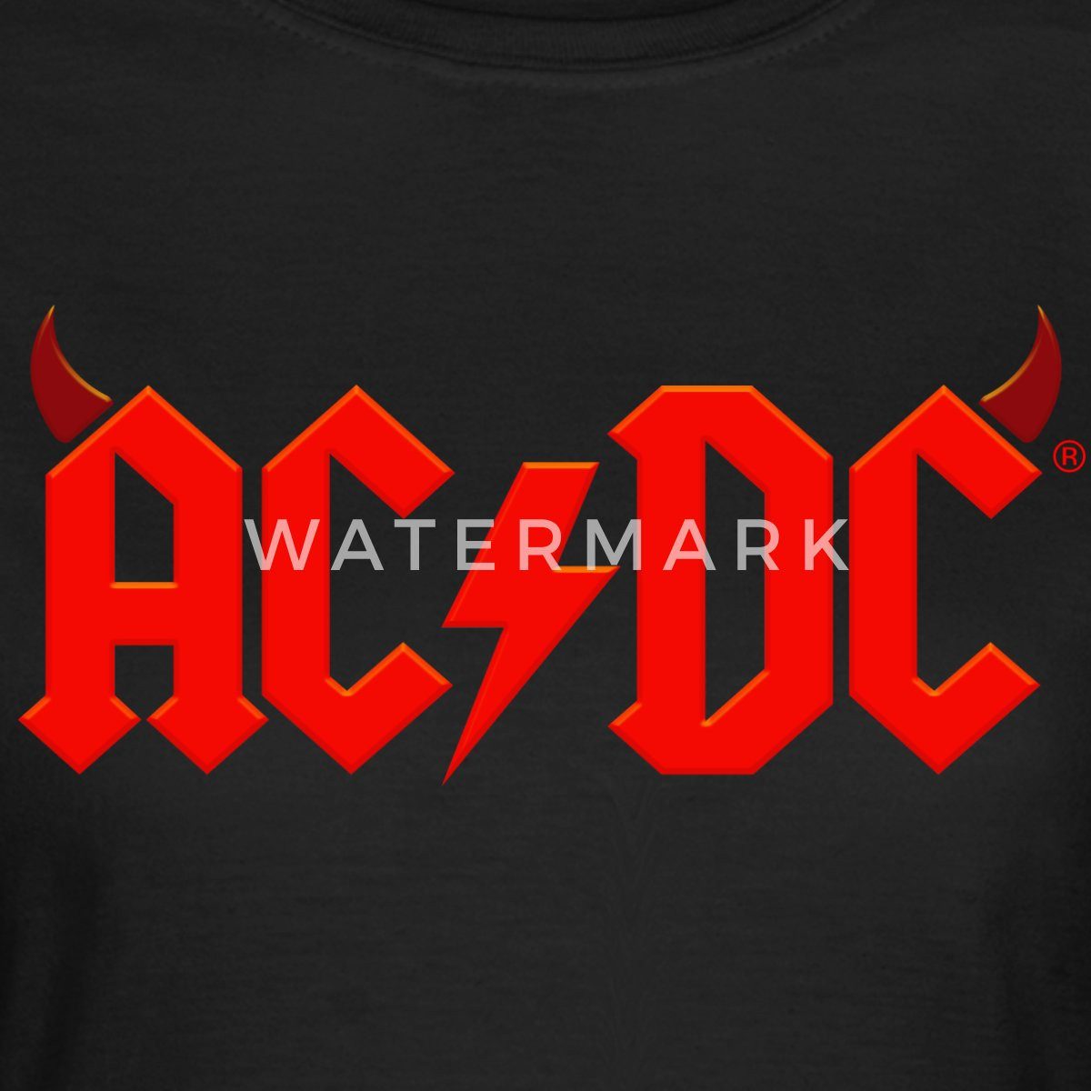 Spreadshirt T-Shirt AC/DC Rotes Logo Mit günstig online kaufen