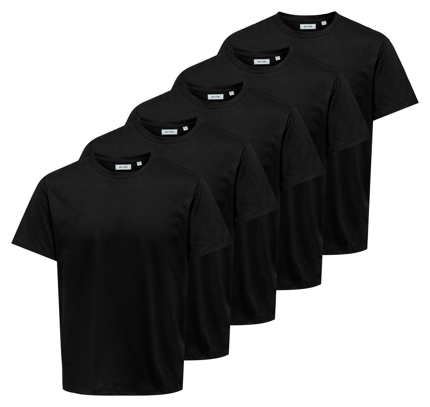 Rundhalsshirt ONSJEFF REG SS TEE 5-PACK OTL