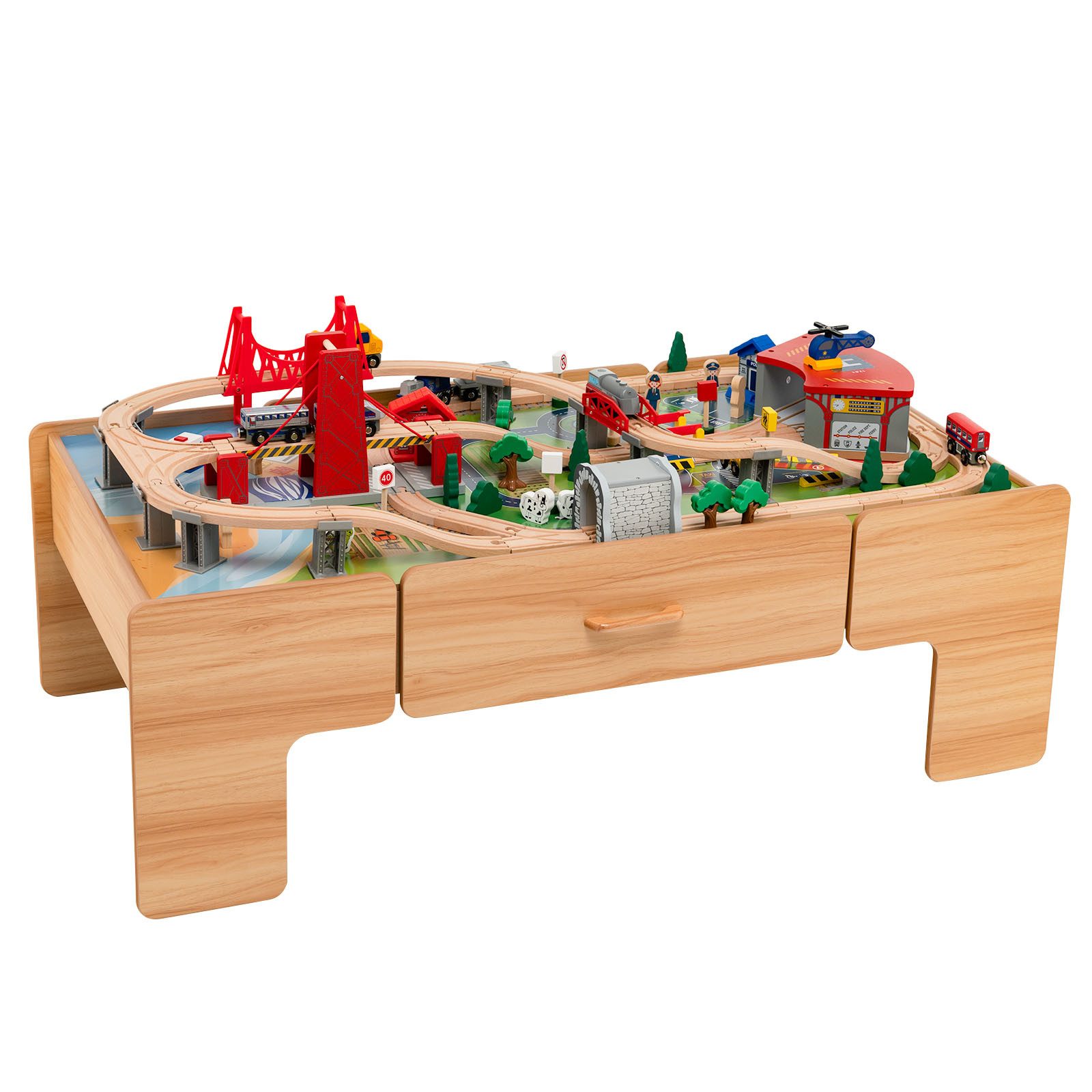 COSTWAY Spielzeug-Eisenbahn 100 TLG. Kindereisenbahn, (100-tlg), aus Holz günstig online kaufen