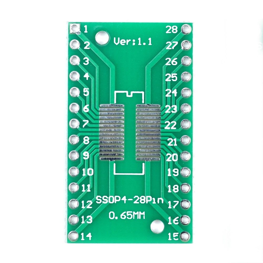 SMD Breakout Adapter für SOP28 / SSOP28 / TSSOP28, 28 Pin, 0,65mm / Mini-PC Barebone