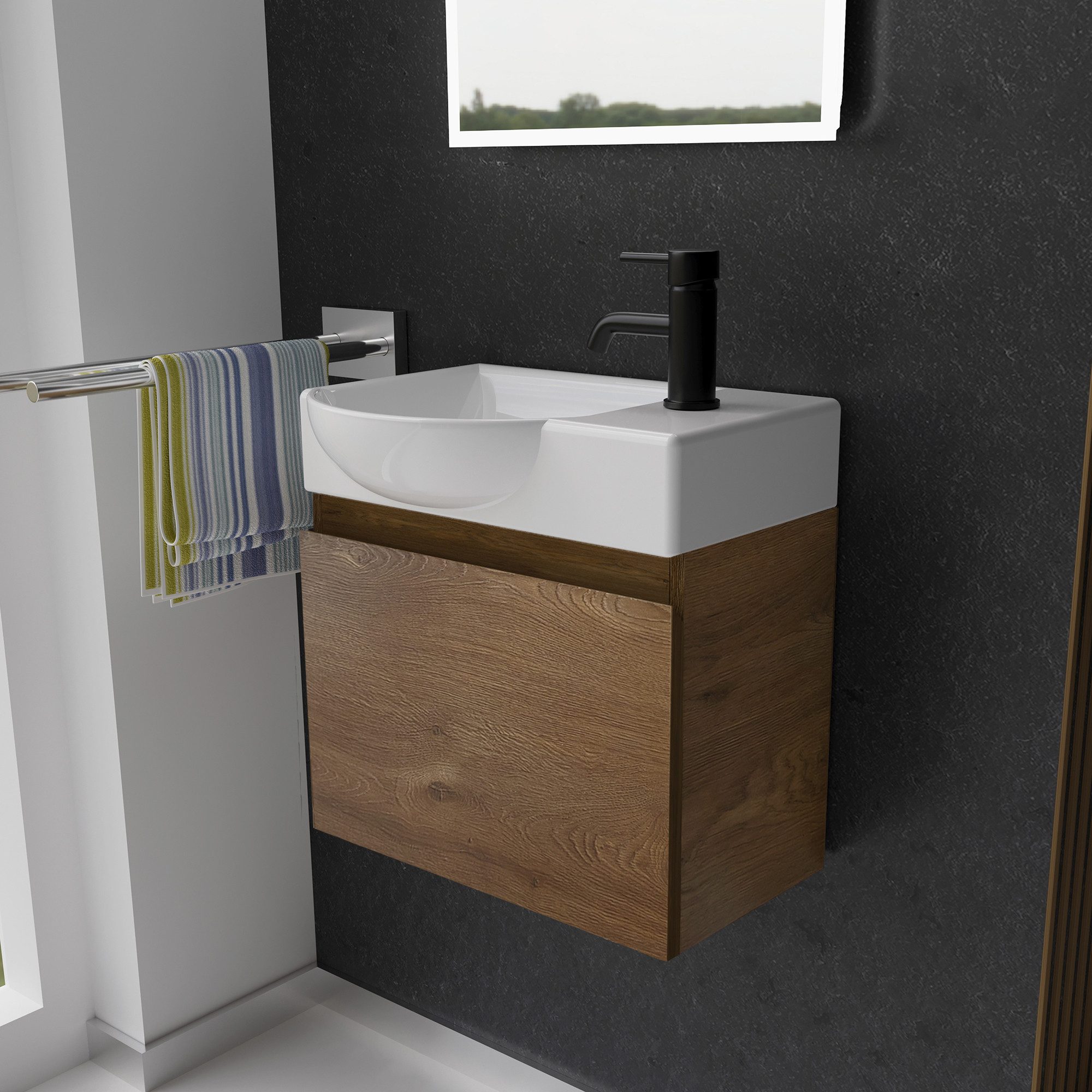 Alpenberger Badmöbel-Set - Gäste WC Waschbecken günstig online kaufen