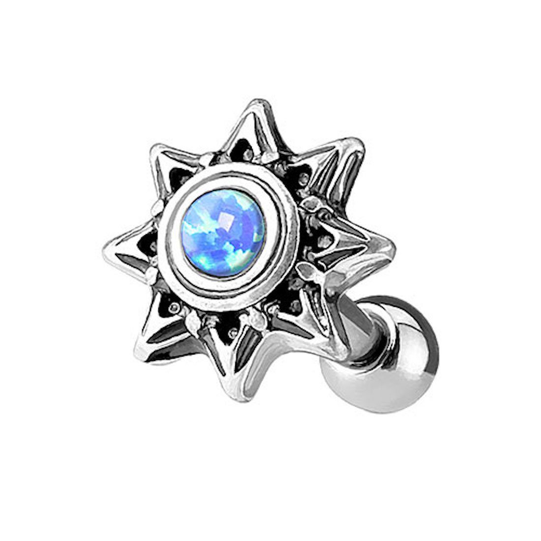 Piercing-Set Tragus Piercing Stern farbigen Glitzer Opal Stein