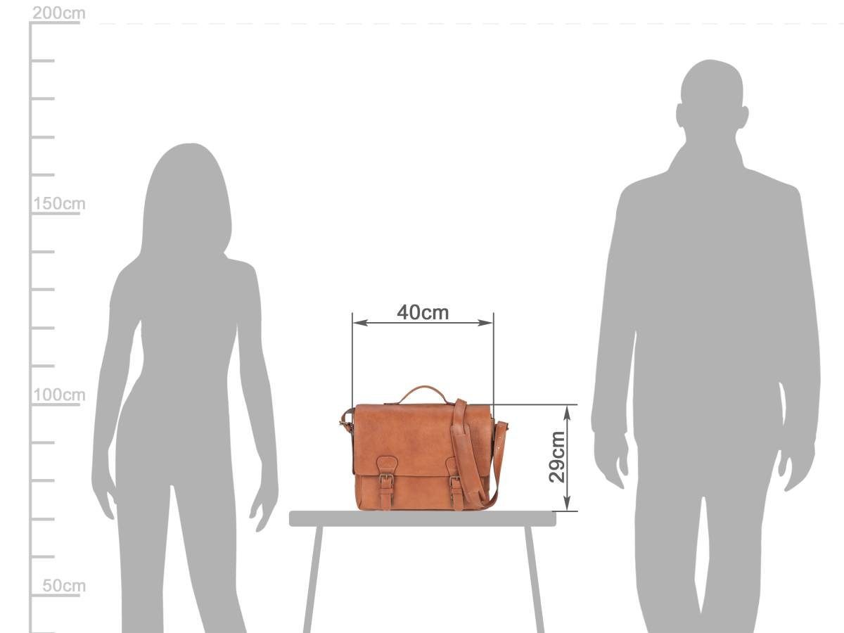 Ruitertassen Aktentasche "Soft" Damen Herren Leder 40x29cm mit 2 Fächern, Businesstasche, Schultasche Lehrertasche 40cm, 2 Fächer
