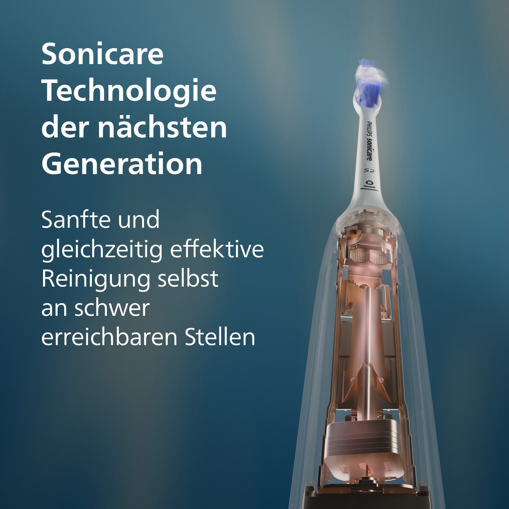 Philips Sonicare Elektrische Zahnbürste Series 6100 HX7400/01, Aufsteckbürsten: 1 St., mit visueller Andruckkontrolle, 5 Putzeinstellungen, inkl. Ladegerät