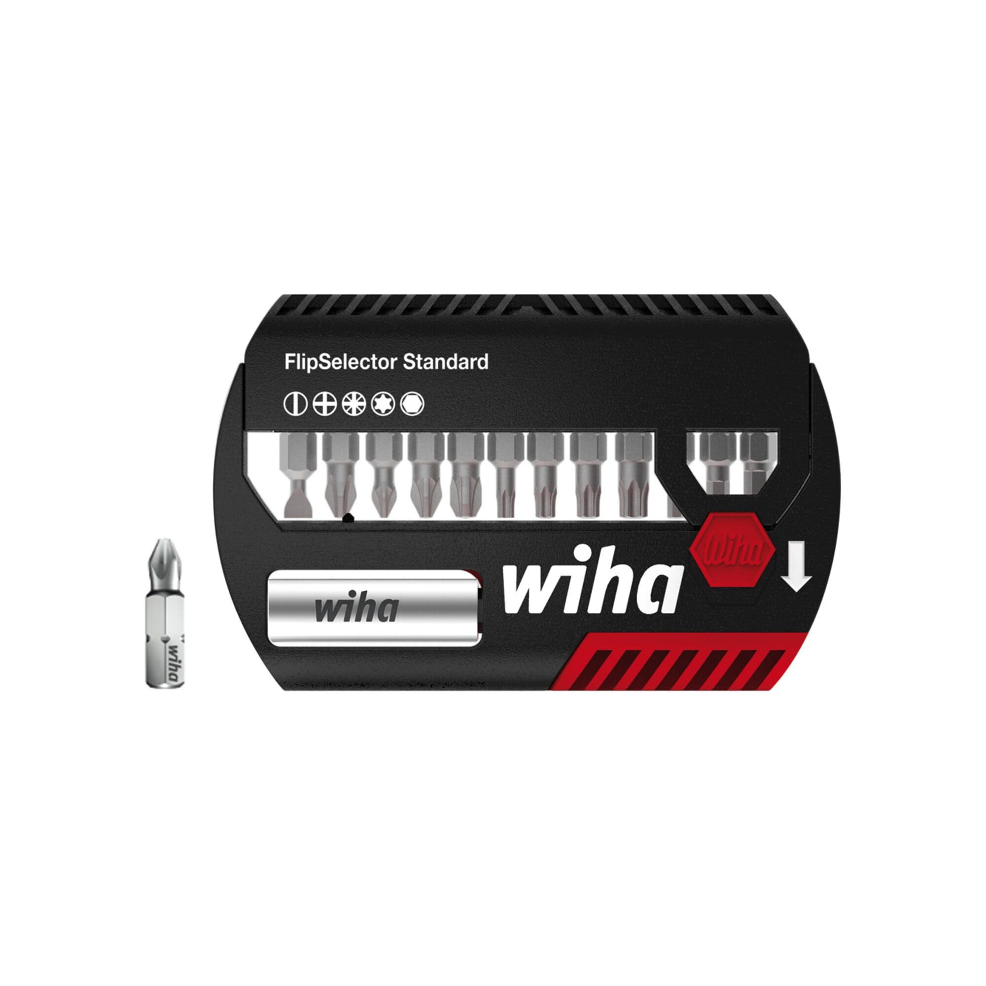 Wiha Sechskant-Bit Bit Set FlipSelector Standard 25 mm gemischt 13-tlg. 1/4" C6,3 mit Gür