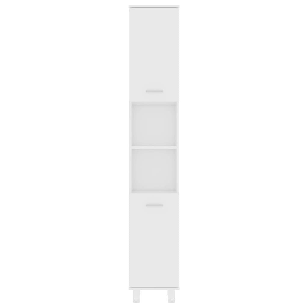 vidaXL Badezimmer-Set Badezimmerschrank Weiß 30x30x179 (1-St) Holzwerkstoff, cm