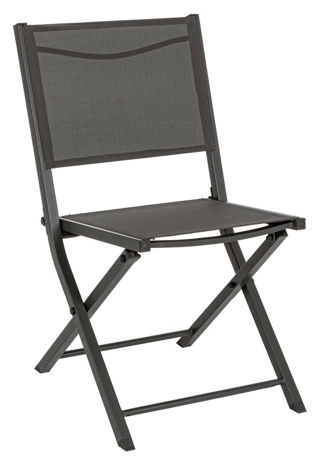 Bizzotto Gartenstuhl ELIN, Aluminium, Textilen, klappbar, Anthrazit günstig online kaufen