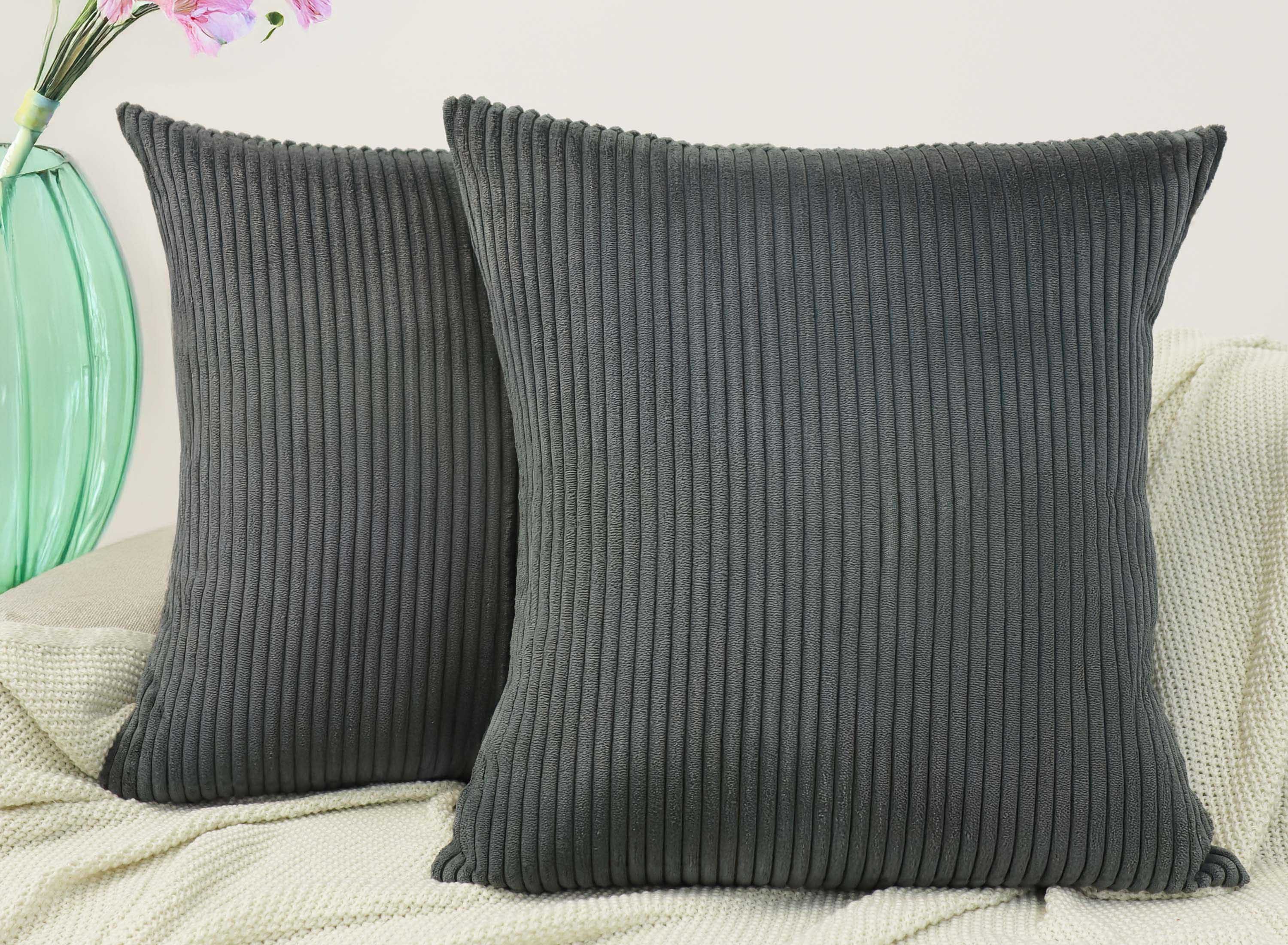 Amilian Dekokissen mit Füllung und Kissenbezug - 2er Set - Kissen, Zierkissen, Sofakissen, (2 Stück), Kopfkissen, Kuschelkissen, Couchkissen mit Kissenfüllung