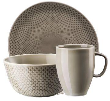 Rosenthal Tafelservice Junto Pearl Grey Frühstücksset Set6, Porzellan