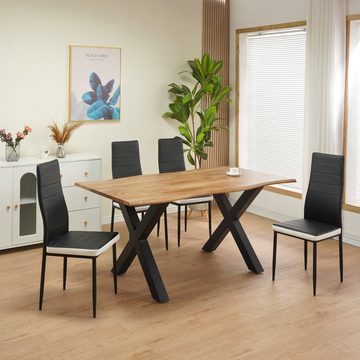 Albatros International Esszimmerstuhl Albatros Esszimmerestuhl Küchenstuhl MILANO, Kunstleder Bezug (4er Set, Schwarz/Weiß), edles Italienisches Design, Polsterstuhl, hohe Belastbarkeit, Modern