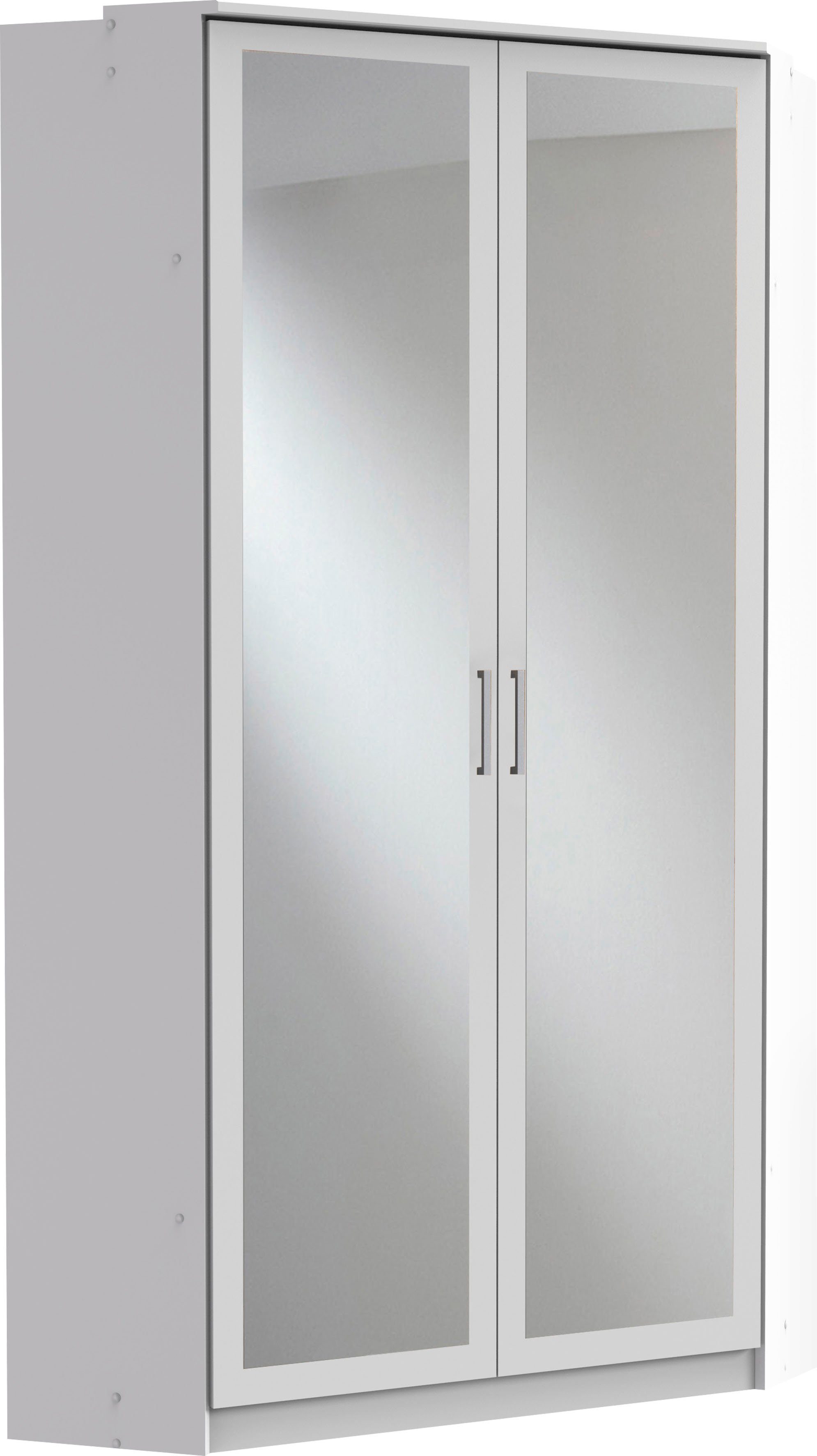 Wimex Eckkleiderschrank Click mit 2 Spiegeltüren weiß