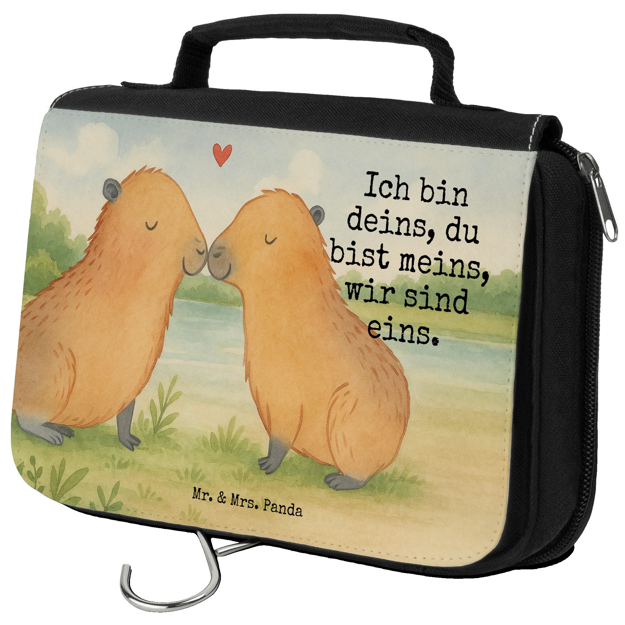 Kulturbeutel Capybara Liebe Design, beautycase, Weiß, Schminktasche, kosmetiktäsch