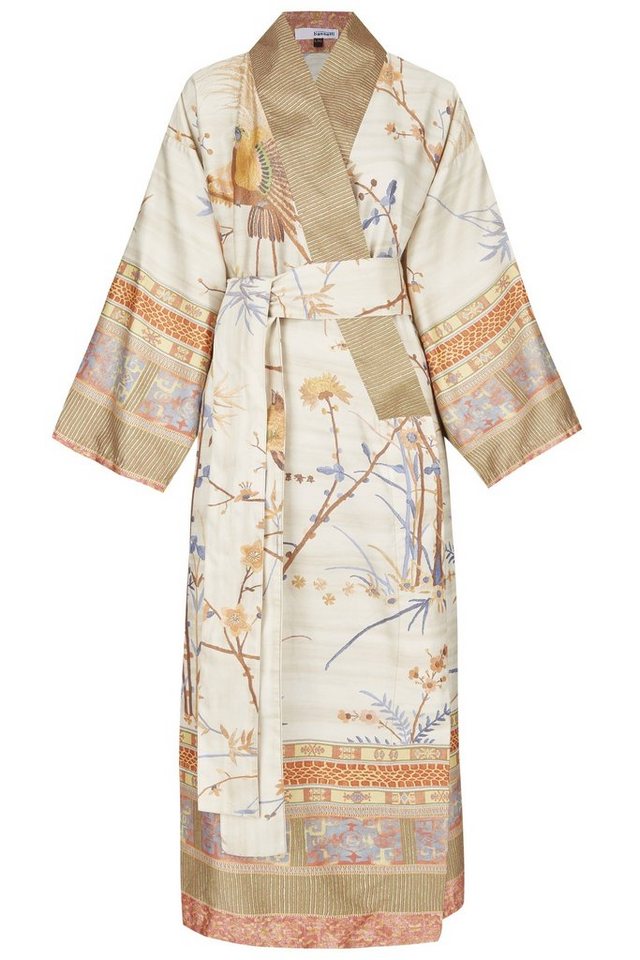 Bassetti Kimono FONG, kniebedeckend, Baumwolle, Schnürverschluss, aus  weicher satinierter Baumwolle, Weich und glatt dank satinierter Baumwolle