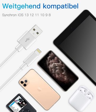 Quntis iPhone Ladekabel USB-Kabel, USB A auf Lightning (200 cm), 3Pack
