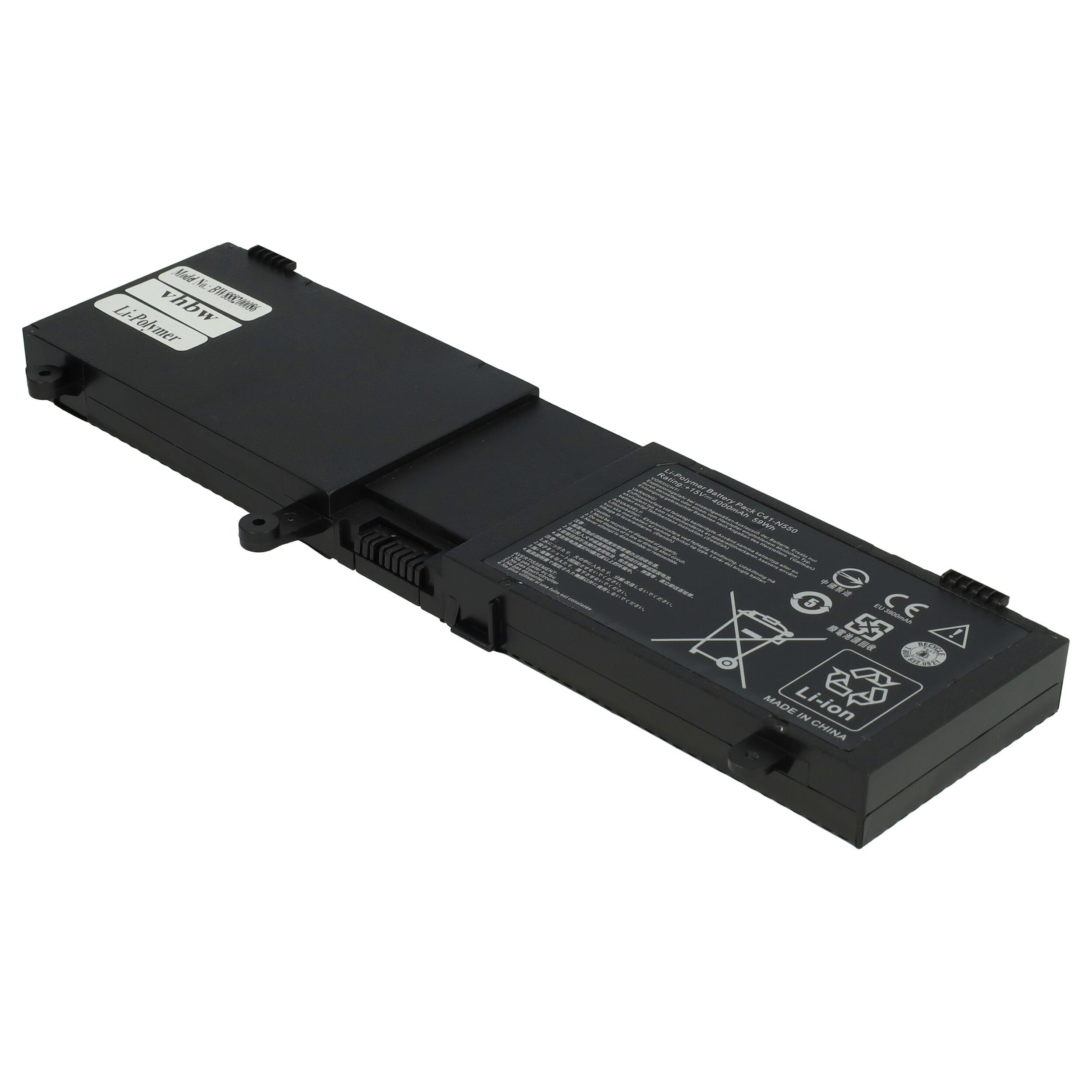 vhbw kompatibel mit Asus ROG (15 Laptop-Akku V) Q550LF-BSI7T21 Li-Polymer mAh G550J, 4000
