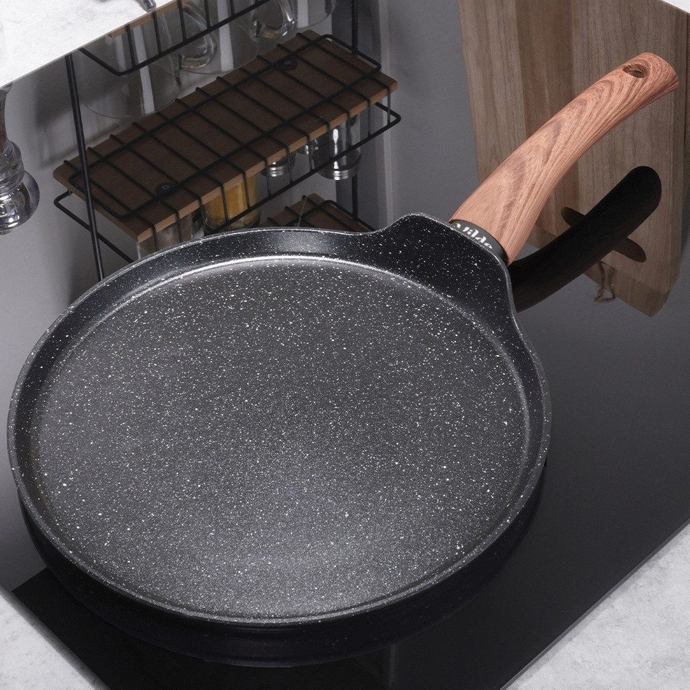 Vilde Crêpepfanne BLACK&WOOD 24 cm mit Granit-Antihaftbeschichtung, Aluminium (1-tlg), energiesparend, spülmaschinengeeignet – Bild 2 von 5