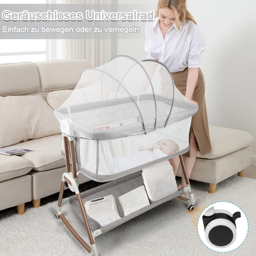 JEOBEST Beistellbett 3 in 1 Beistellbett Stubenwagen Babybett Baby-Reisebet günstig online kaufen