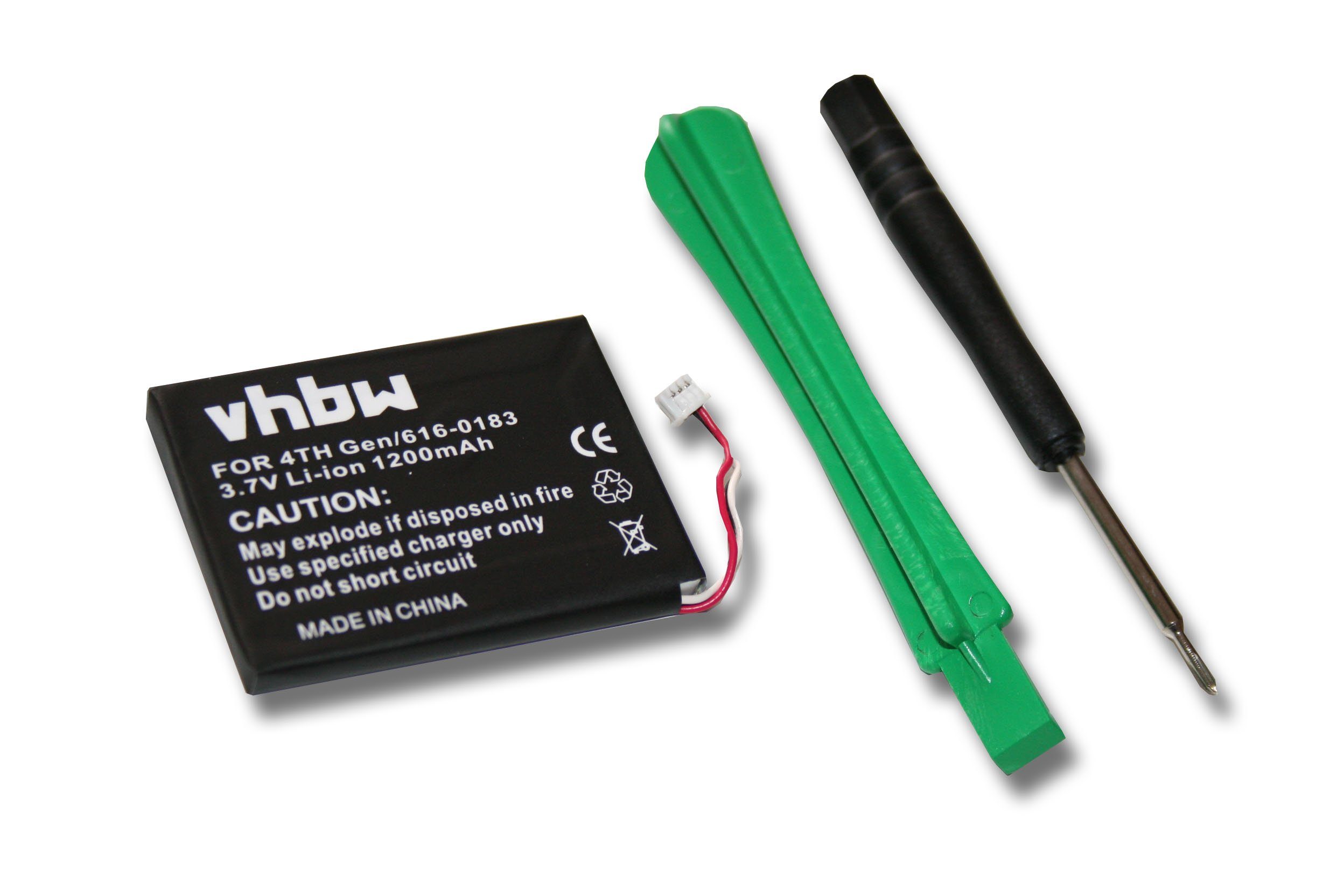 vhbw Akku passend für (1200mAh, 30GB 30GB Li-Ion) M9829FD/A, 3,7V, 1200 mAh mit 30GB Kompatibel M9829J/A M9829FE/A, Photo iPod Apple