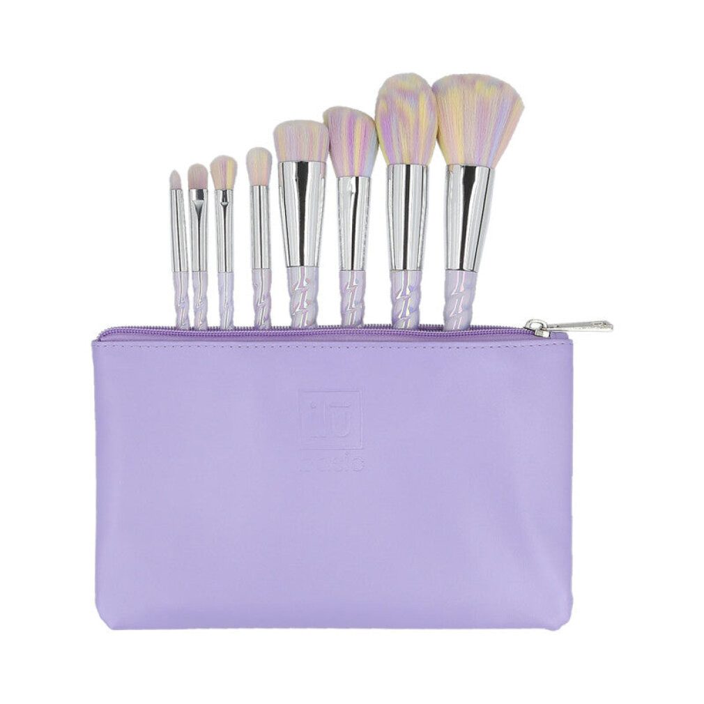 ILU Augenbrauenpinsel il? basic Set aus 8 Schminkpinseln + Etui, Einhorn