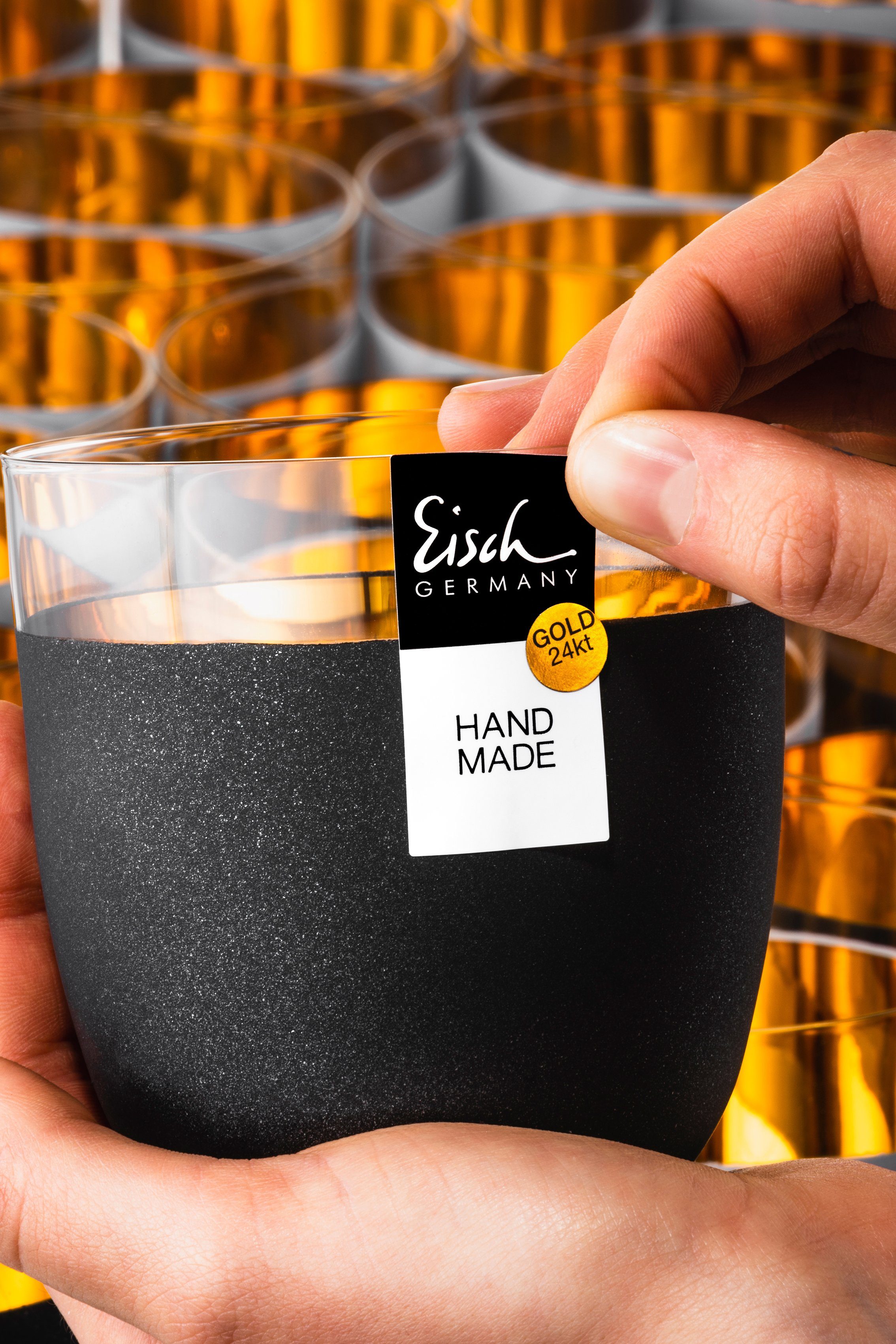 Eisch Germany Becher Cosmo, 2-tlg., Kristallglas, Echtgold, handgefertigt, bleifrei, 390 ml, 2-teilig, Made in Germany