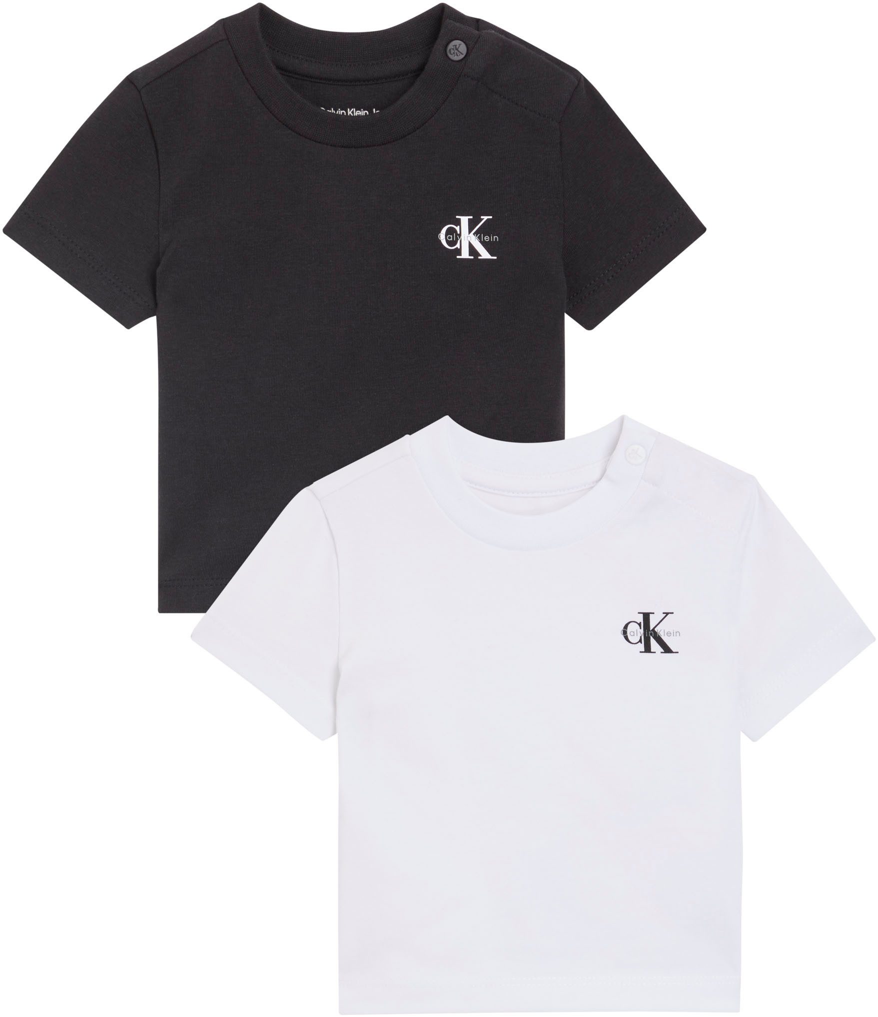Calvin Klein Jeans T-Shirt 2-PACK Jersey Tees (2-tlg) Regular fit für Babys mit Druckknopf am Ausschnitt