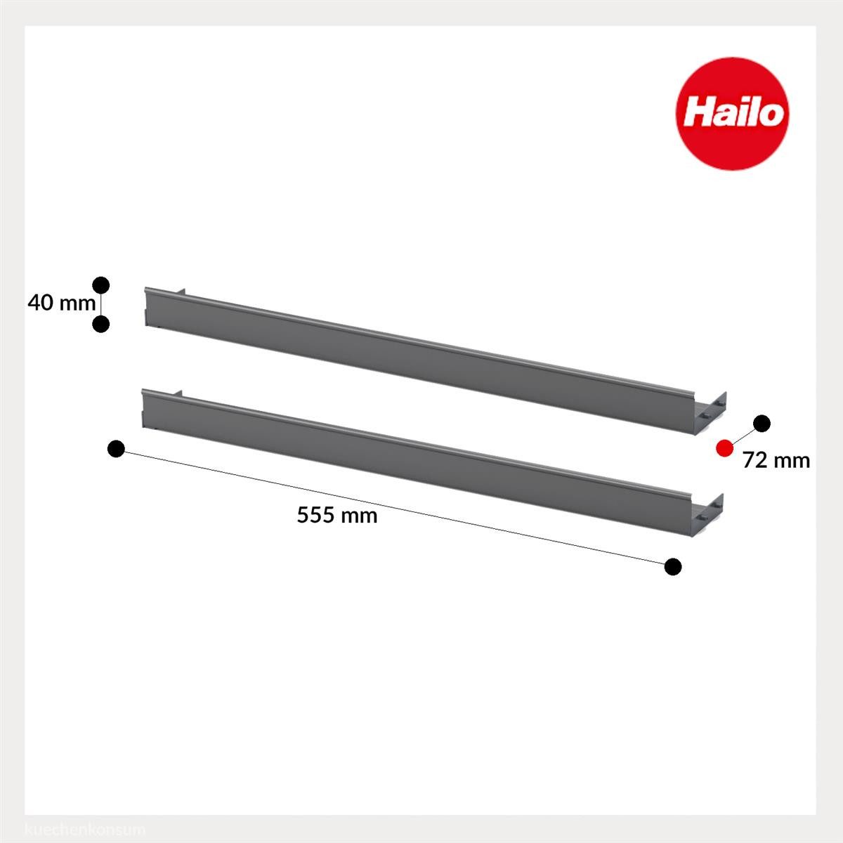 Hailo Küchenorganizer-Set Hailo Flachdunstregal 3981651 Paar 60 cm dunkelgrau 16-19 mm – Bild 3 von 5