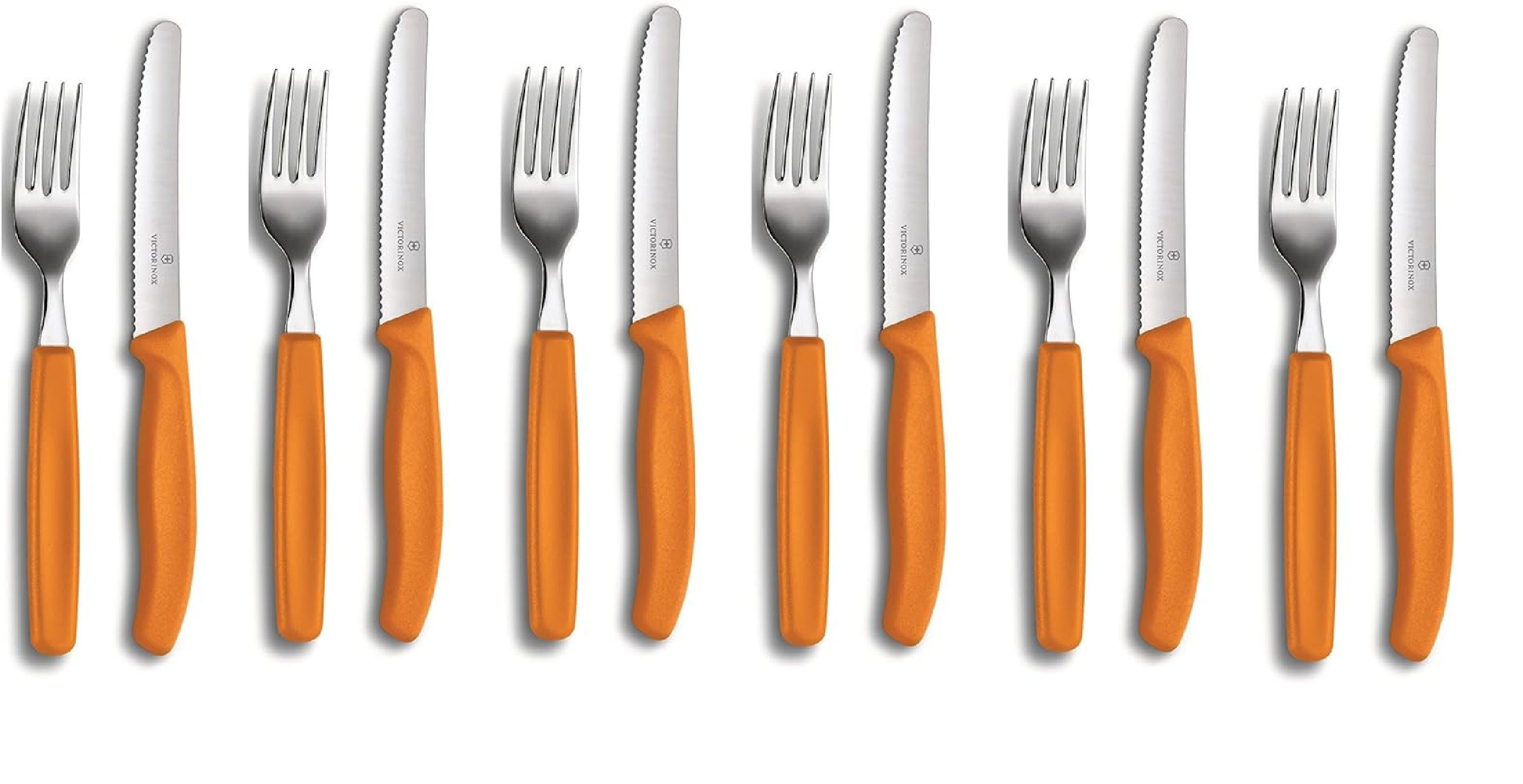 Victorinox Besteck-Set 12-tlg. Tafelmesser-Set Swiss Classic (Orange)